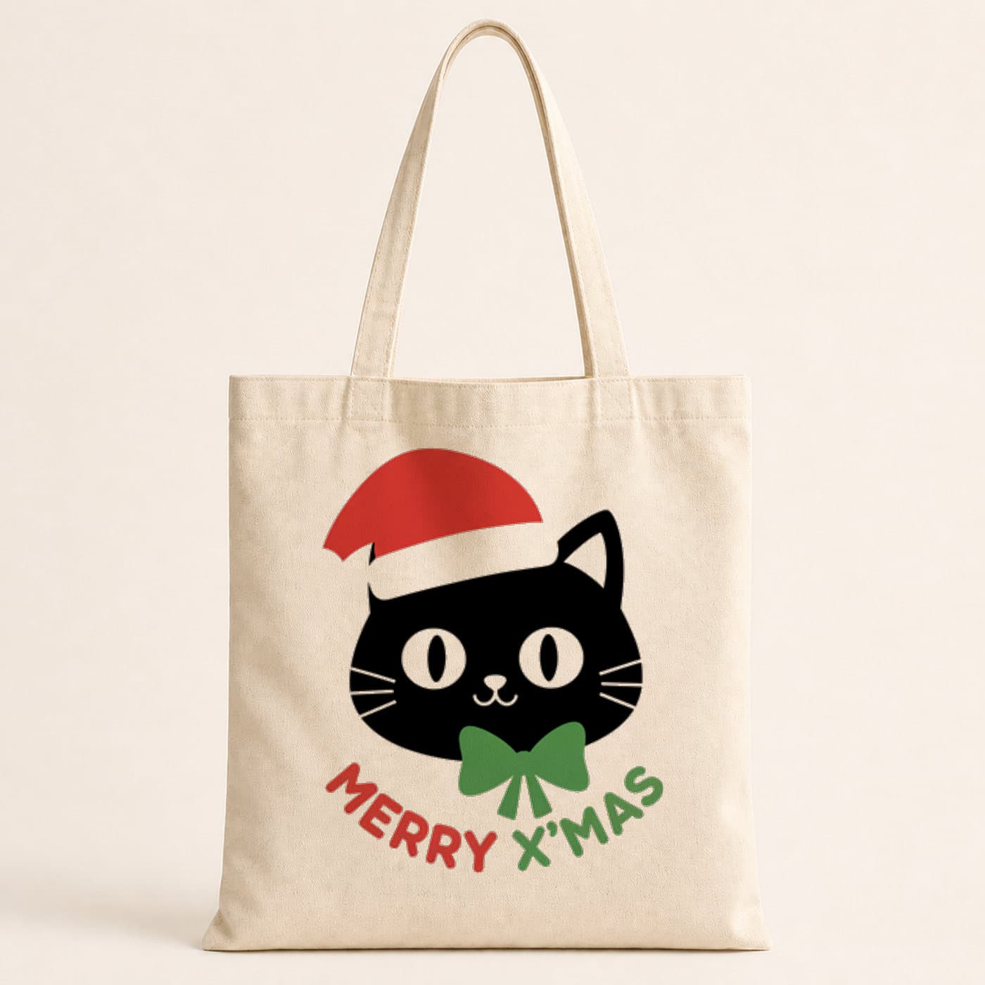 Merry Xmass Baskılı Bez Çanta