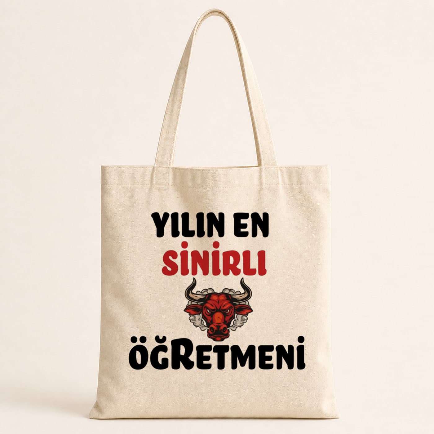 Yılın En Sinirli Öğretmeni Baskılı Bez Çanta