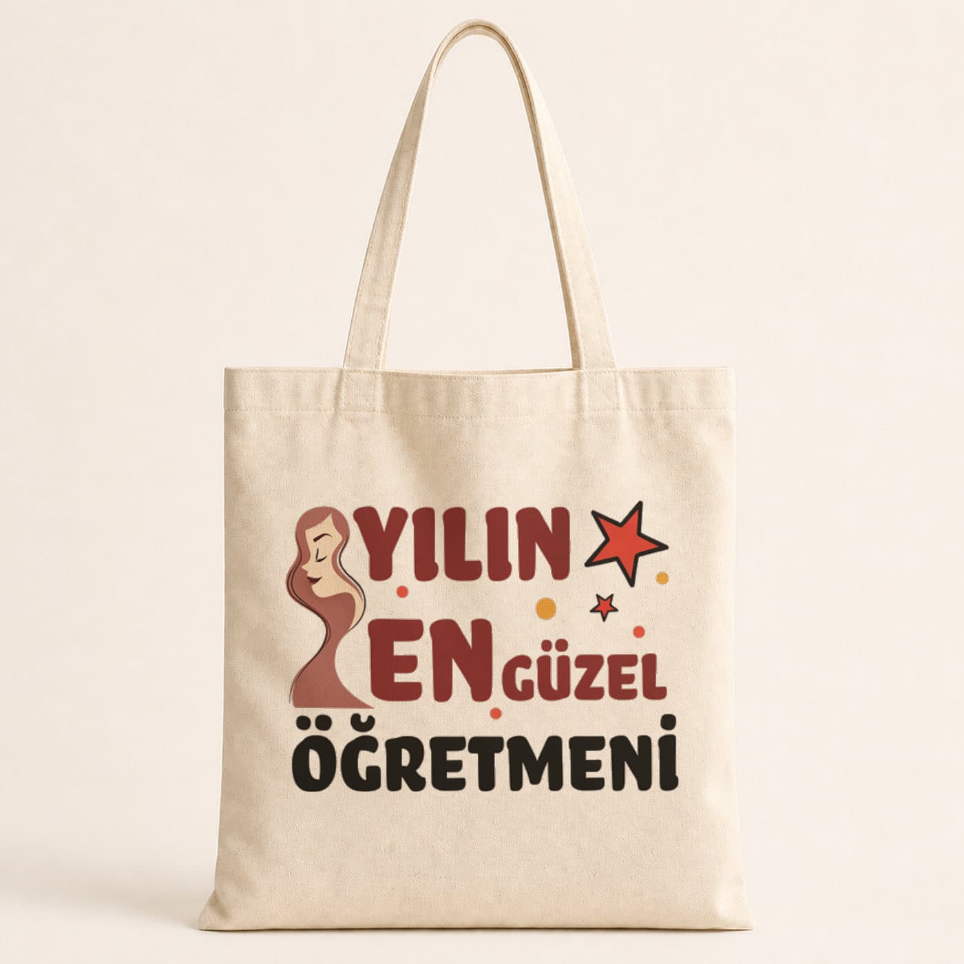 Yılın En Güzel Öğretmeni Baskılı Bez Çanta