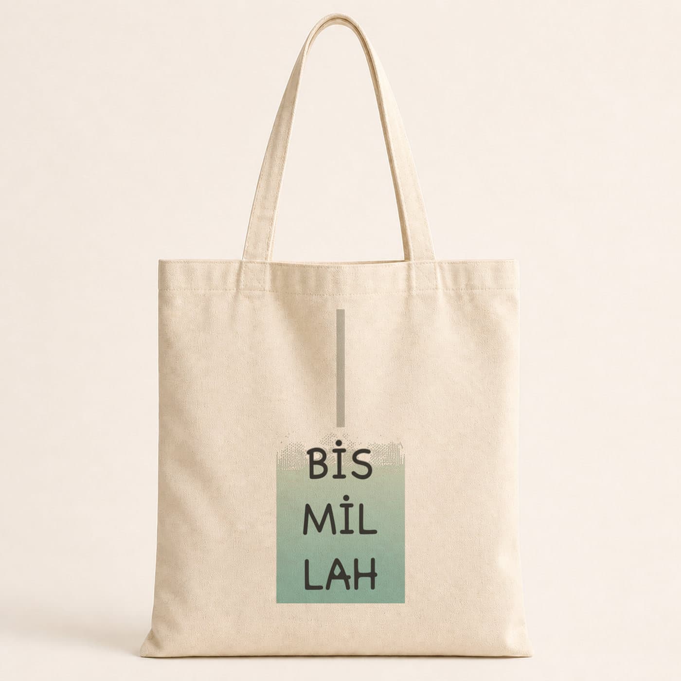 Bismillah Mavi-siyah Baskılı Bez Çanta