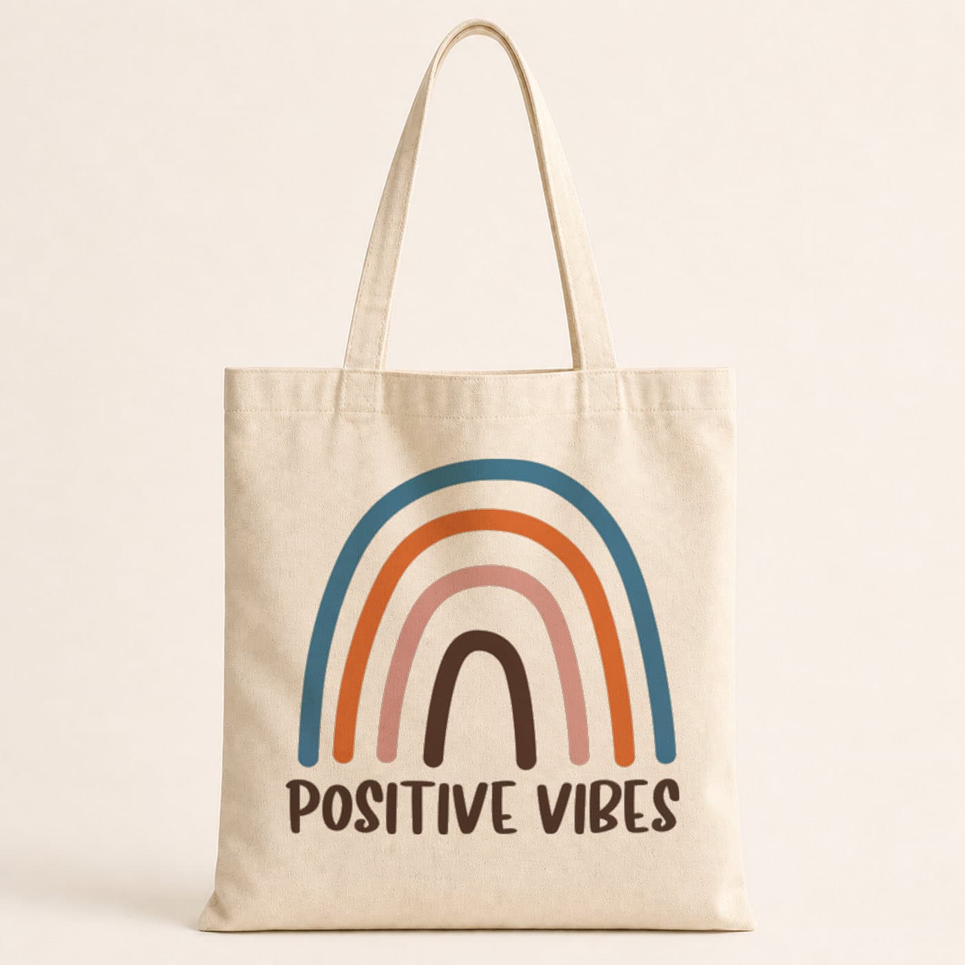 Positive Vibes Baskılı Bez Çanta