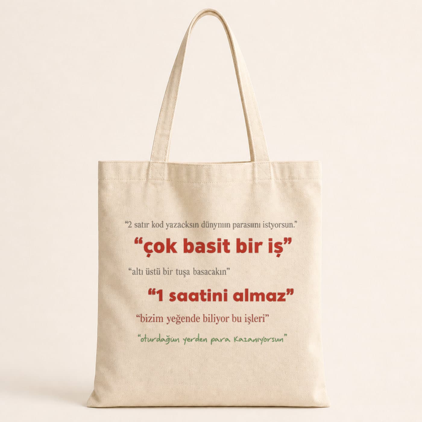 Yazılımcı Basit Iş Baskılı Bez Çanta