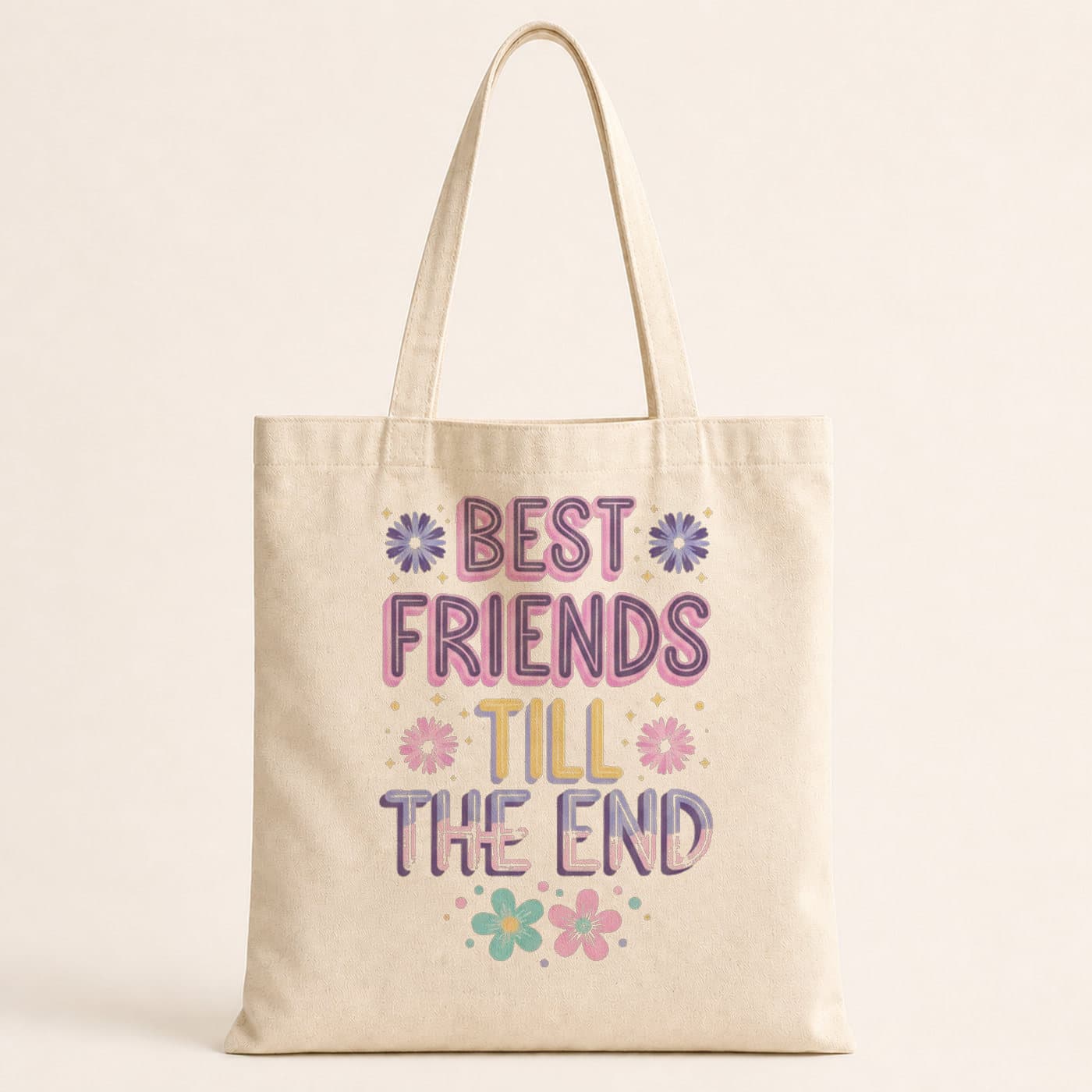 Best Friends Till The End Baskılı Bez Çanta