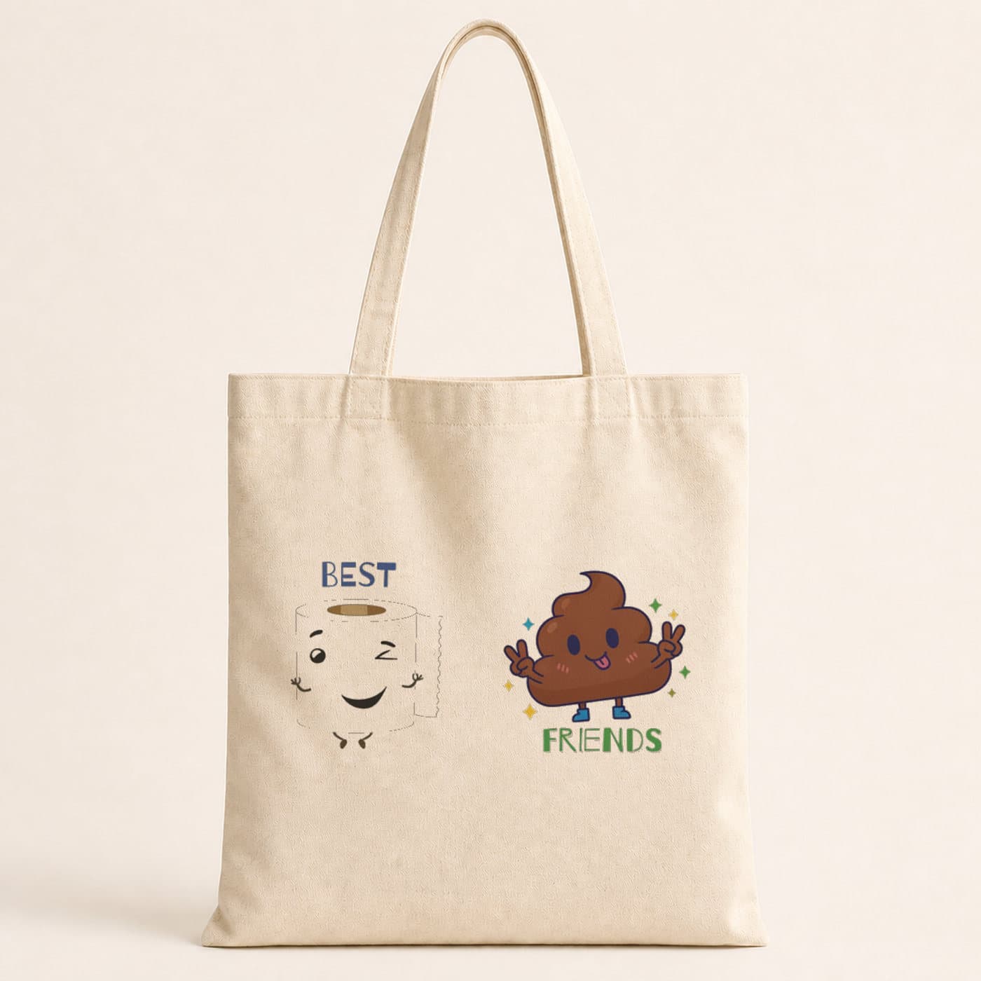 Best Friends Tuvalet Kağıtlı Baskılı Bez Çanta