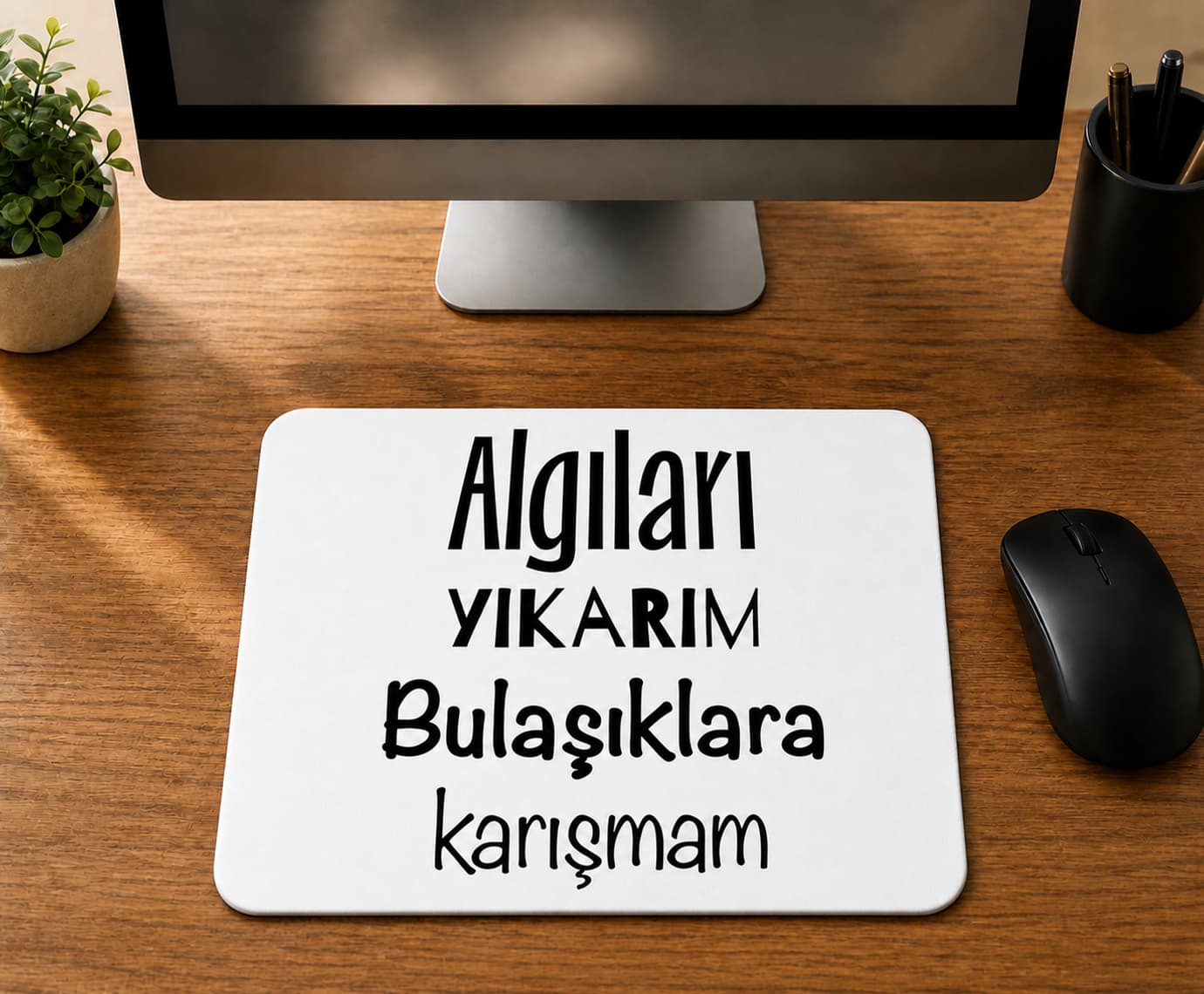 Algıları Yıkarım Bulaşıklara Karışmam - BASKILI MOUSE PAD