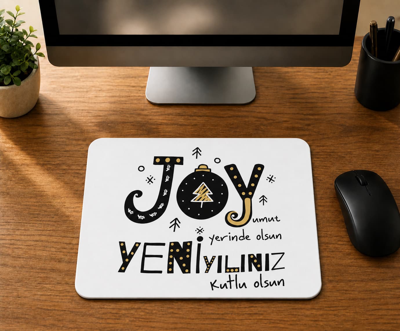 Mutlu Yıllar Asılı Yılbaşı Süsleri - BASKILI MOUSE PAD