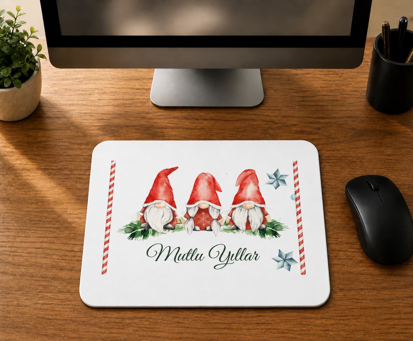 Mutlu Yıllar 3 Noel Baba - BASKILI MOUSE PAD