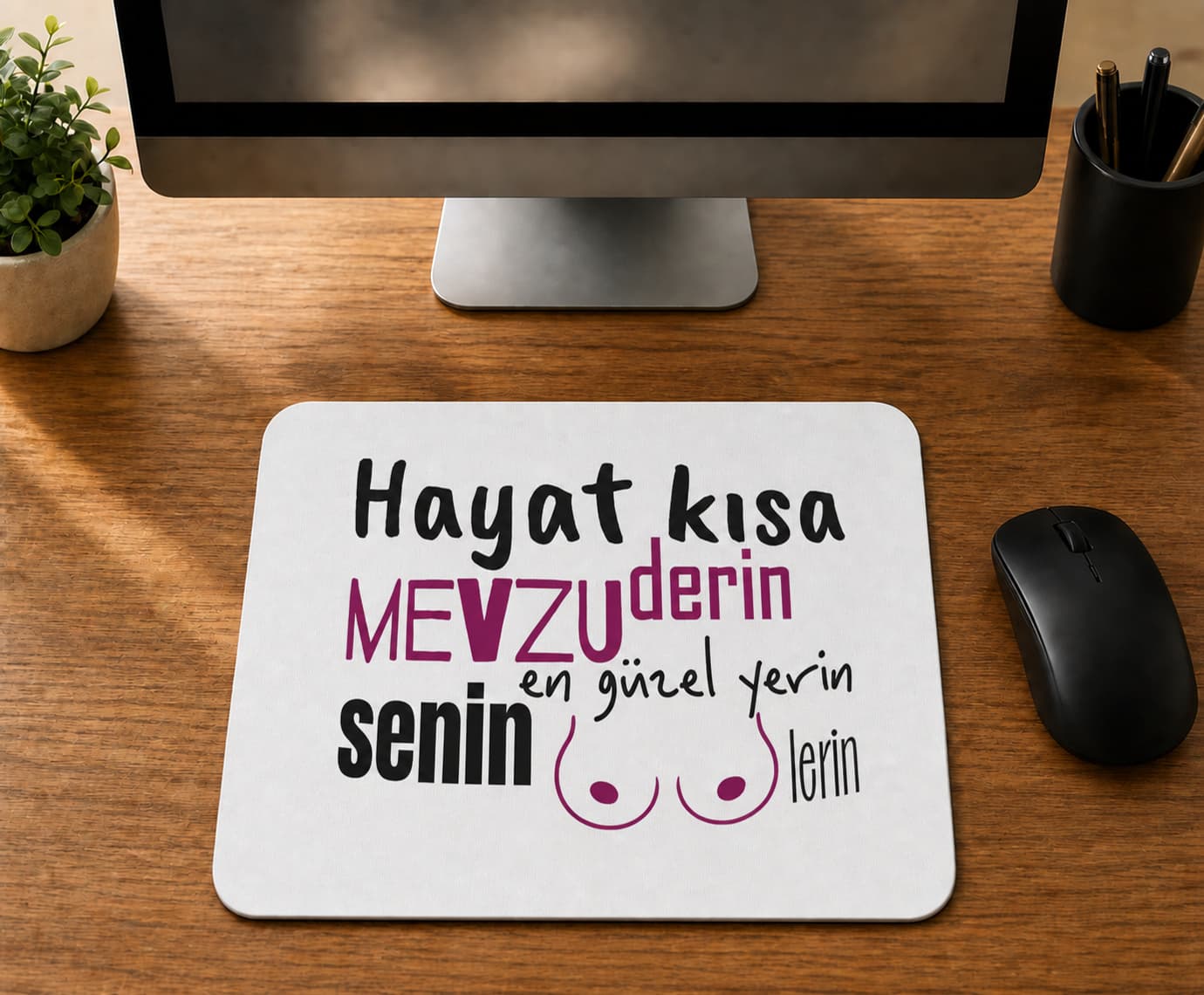 Sad Üzgün Panda - BASKILI MOUSE PAD