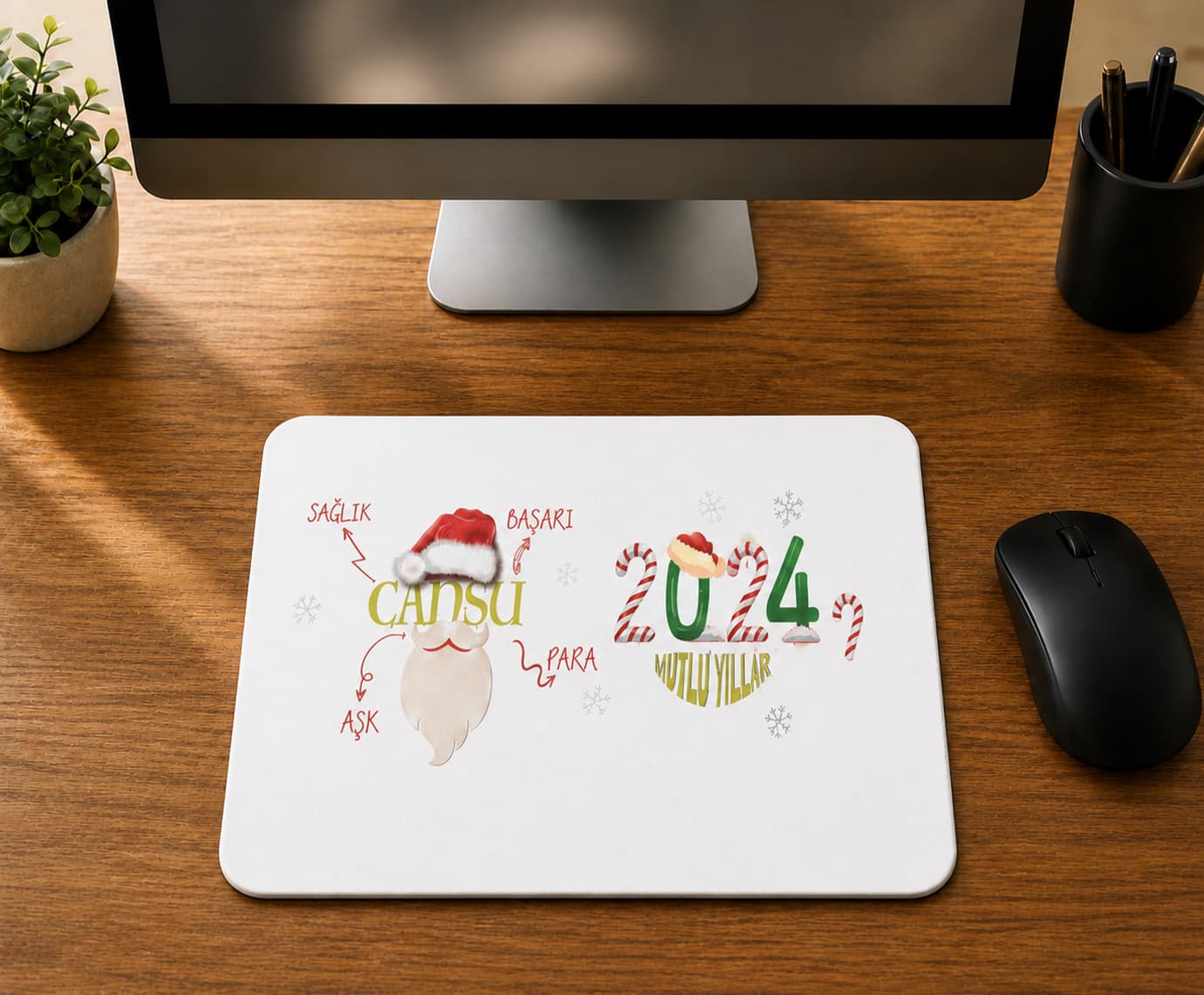 Kişiye Özel Dilekler Ile 2024 Tam Tur - BASKILI MOUSE PAD