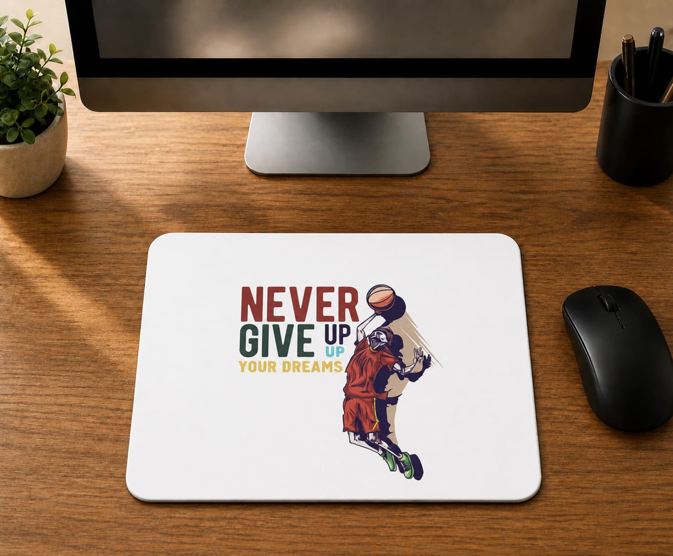 Nevergiveup Basketball Tasarım - BASKILI MOUSE PAD