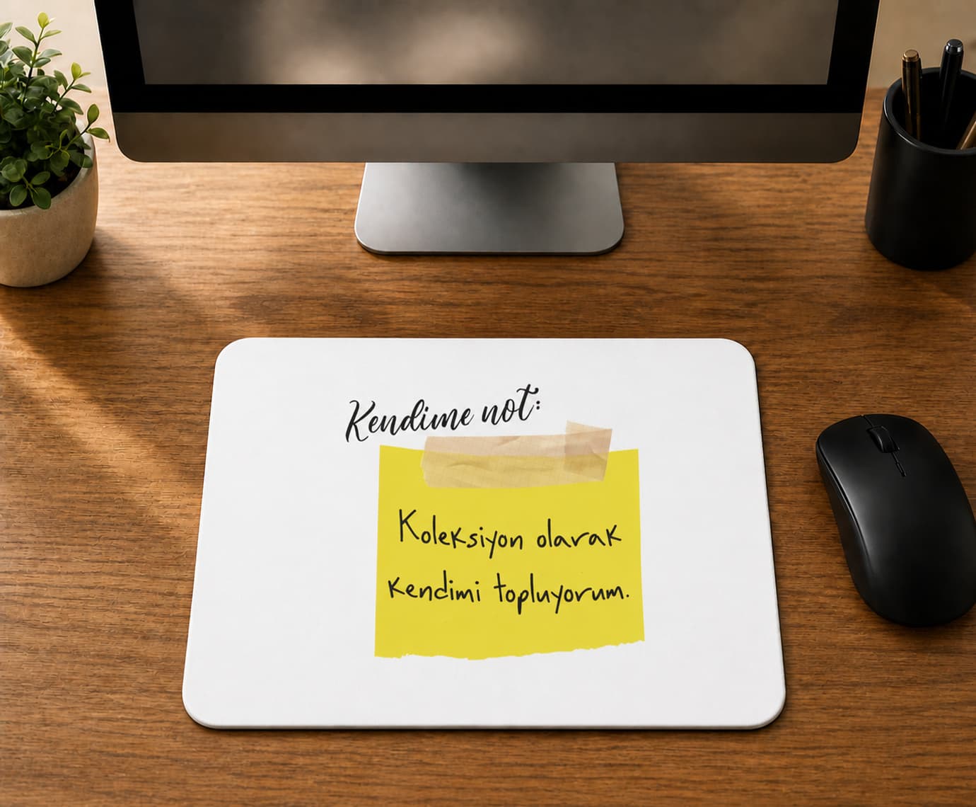 Kendime Not Koleksiyon Olarak Kendimi Topluyorum - BASKILI MOUSE PAD