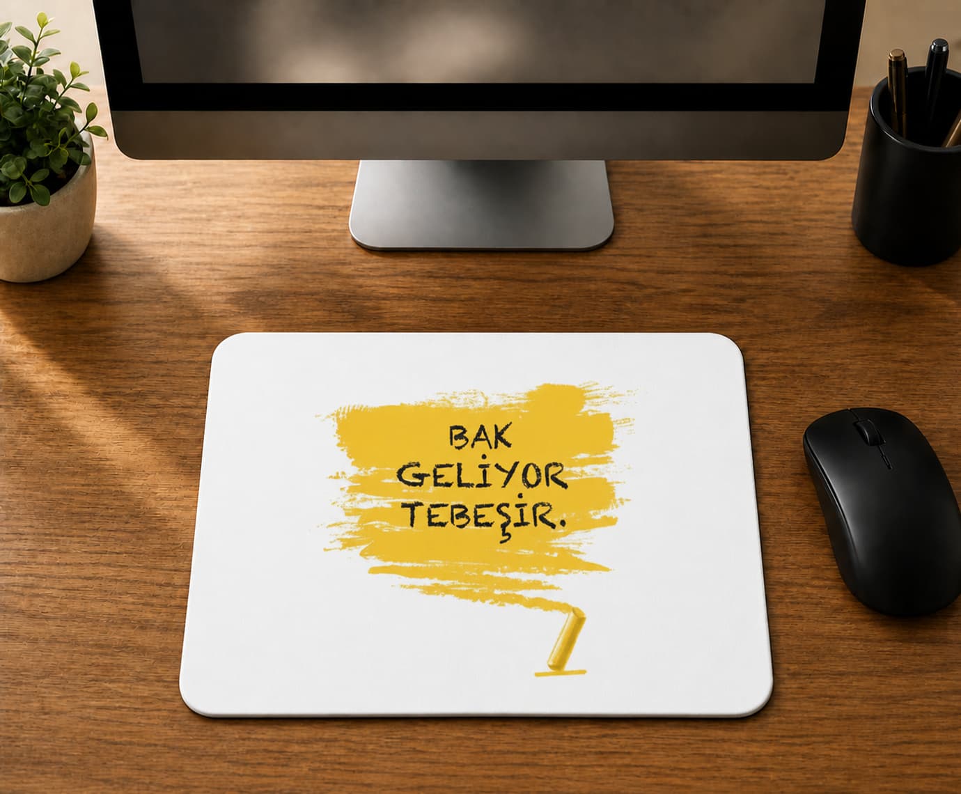 Bak Geliyor Tebeşir - BASKILI MOUSE PAD