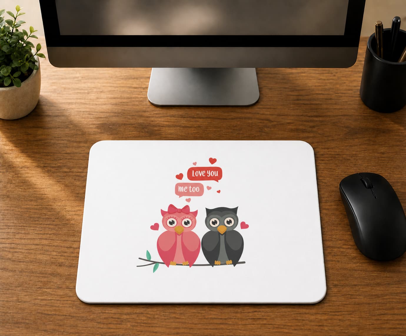 Love You Kuşlar - BASKILI MOUSE PAD