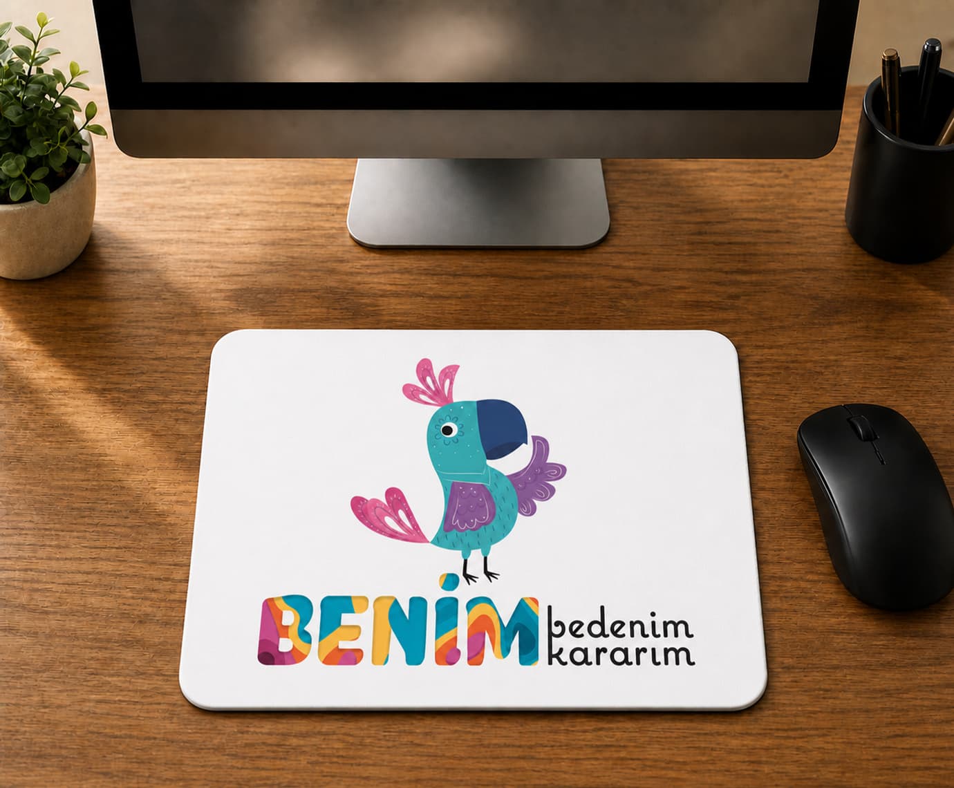 Papağan - BASKILI MOUSE PAD
