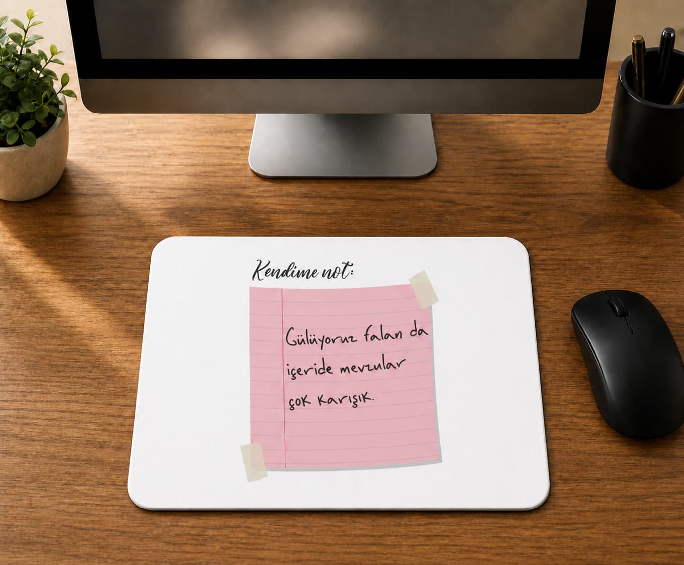 Kendime Not Gülüyoruz Falanda İçeride Durumlar Çok Karışık - BASKILI MOUSE PAD