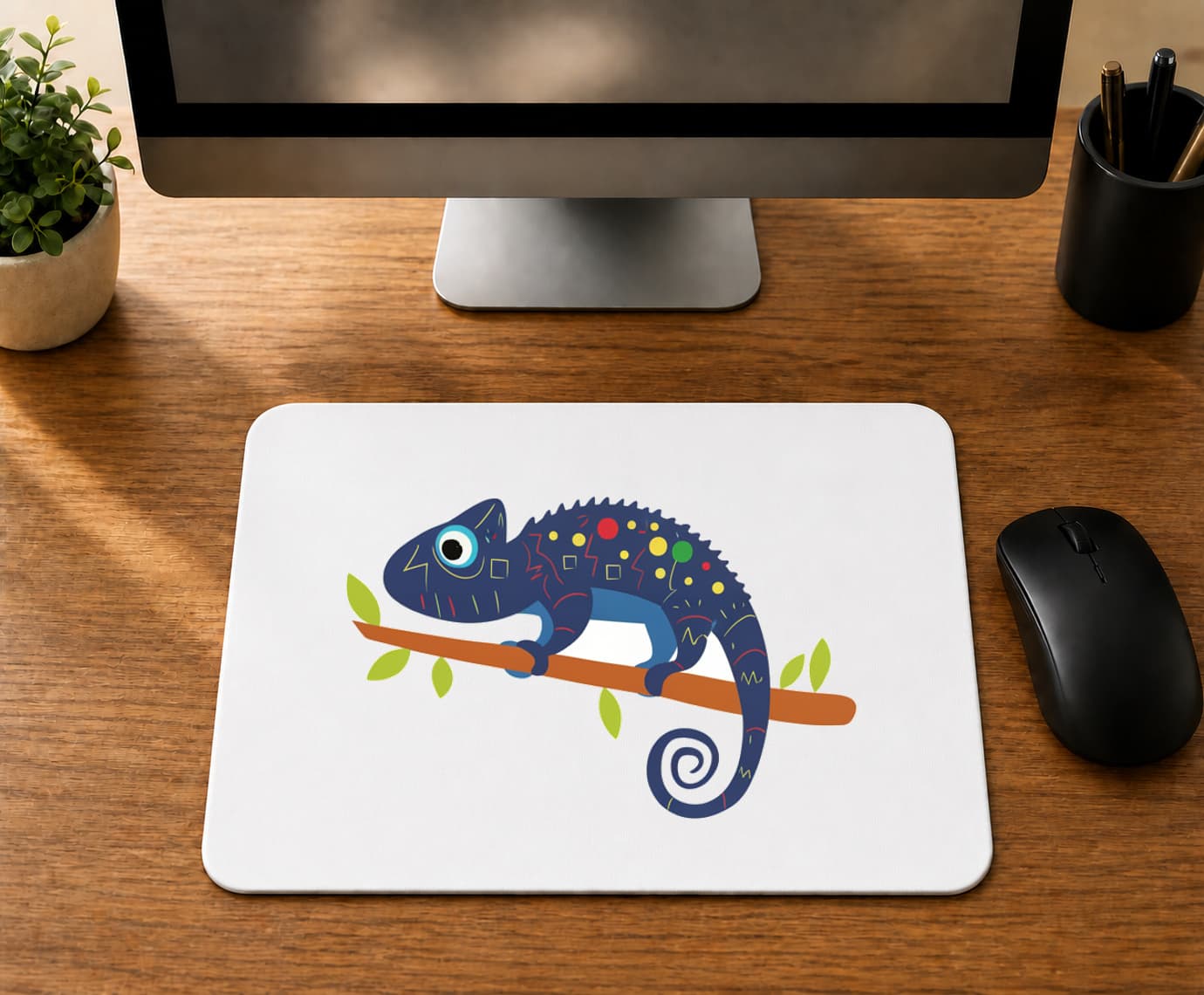 Mavi Bukalemun - BASKILI MOUSE PAD