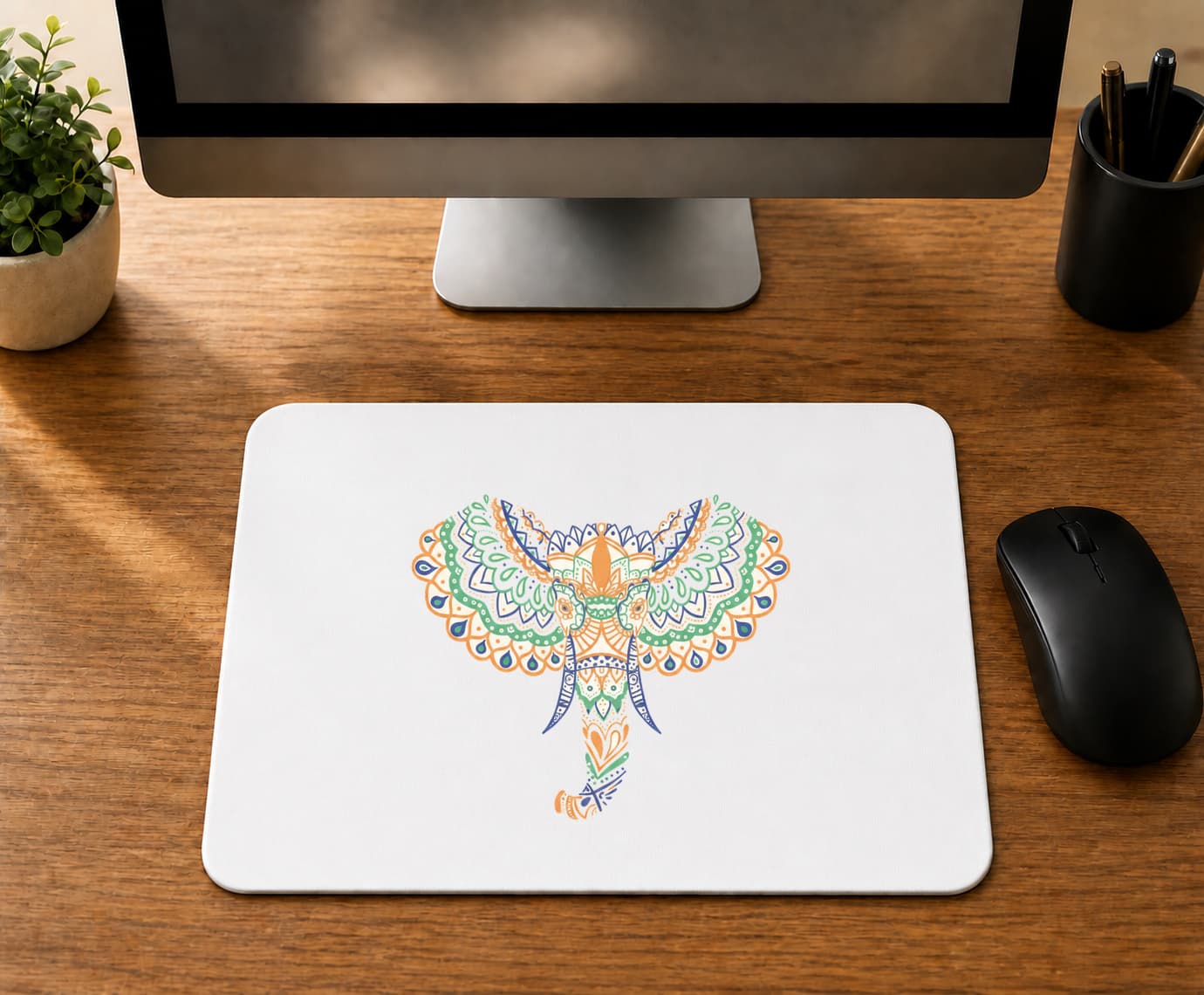 İşlemeli Fil Yüz - BASKILI MOUSE PAD