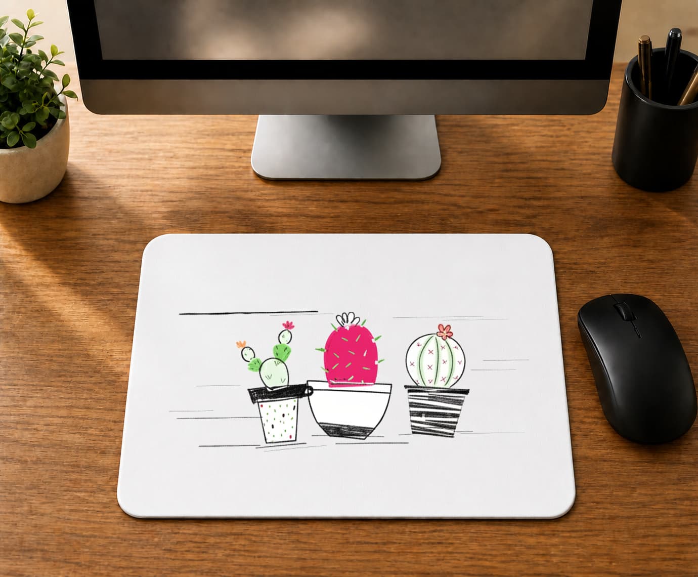 Pembe Kaktüs Tasarım - BASKILI MOUSE PAD