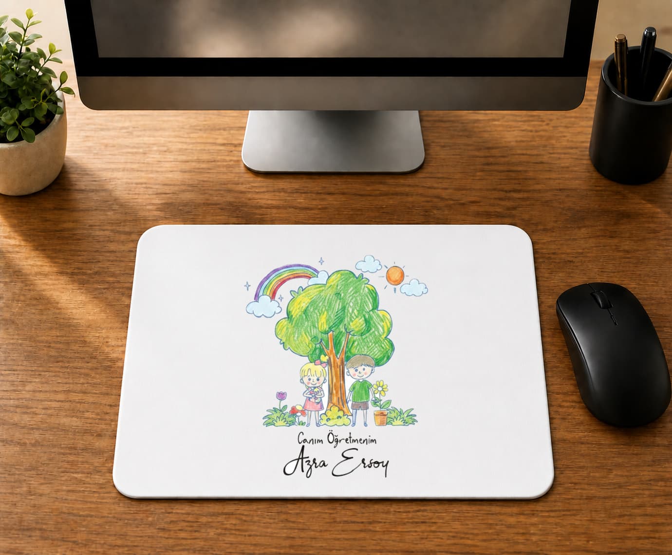 Kişiye Özel Canım Öğretmenim Resimli - BASKILI MOUSE PAD