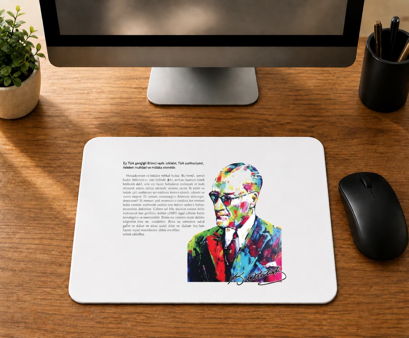 Renkli Atatürk - BASKILI MOUSE PAD