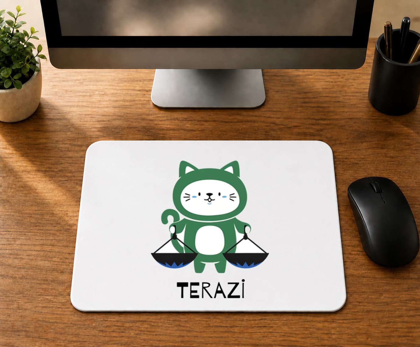 Terazi Burcu Ve Onla Alakalı Komik Açıklama Simgesi - BASKILI MOUSE PAD