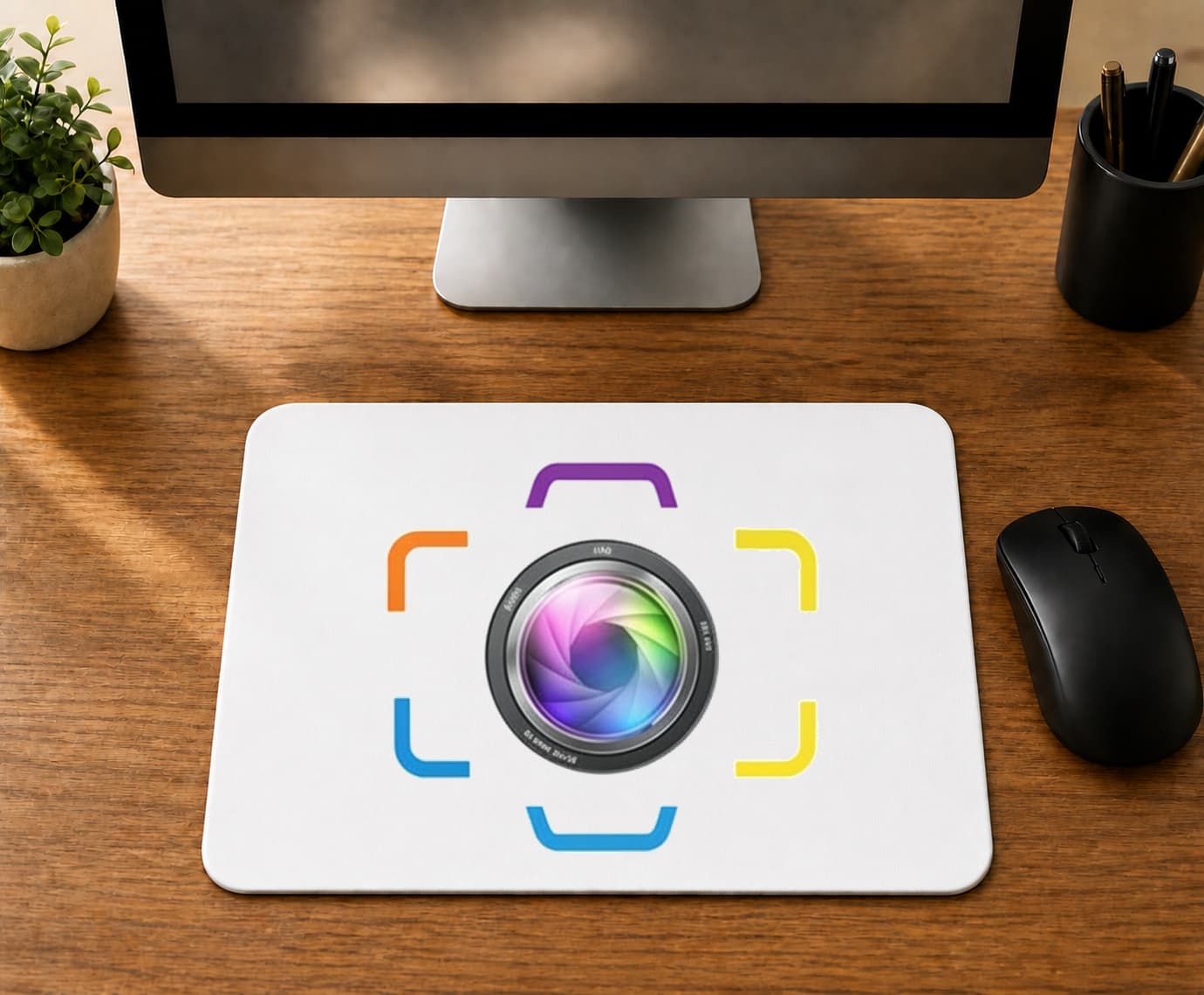Fotoğraf Makine Renkli Çerçeveli Tasarım - BASKILI MOUSE PAD