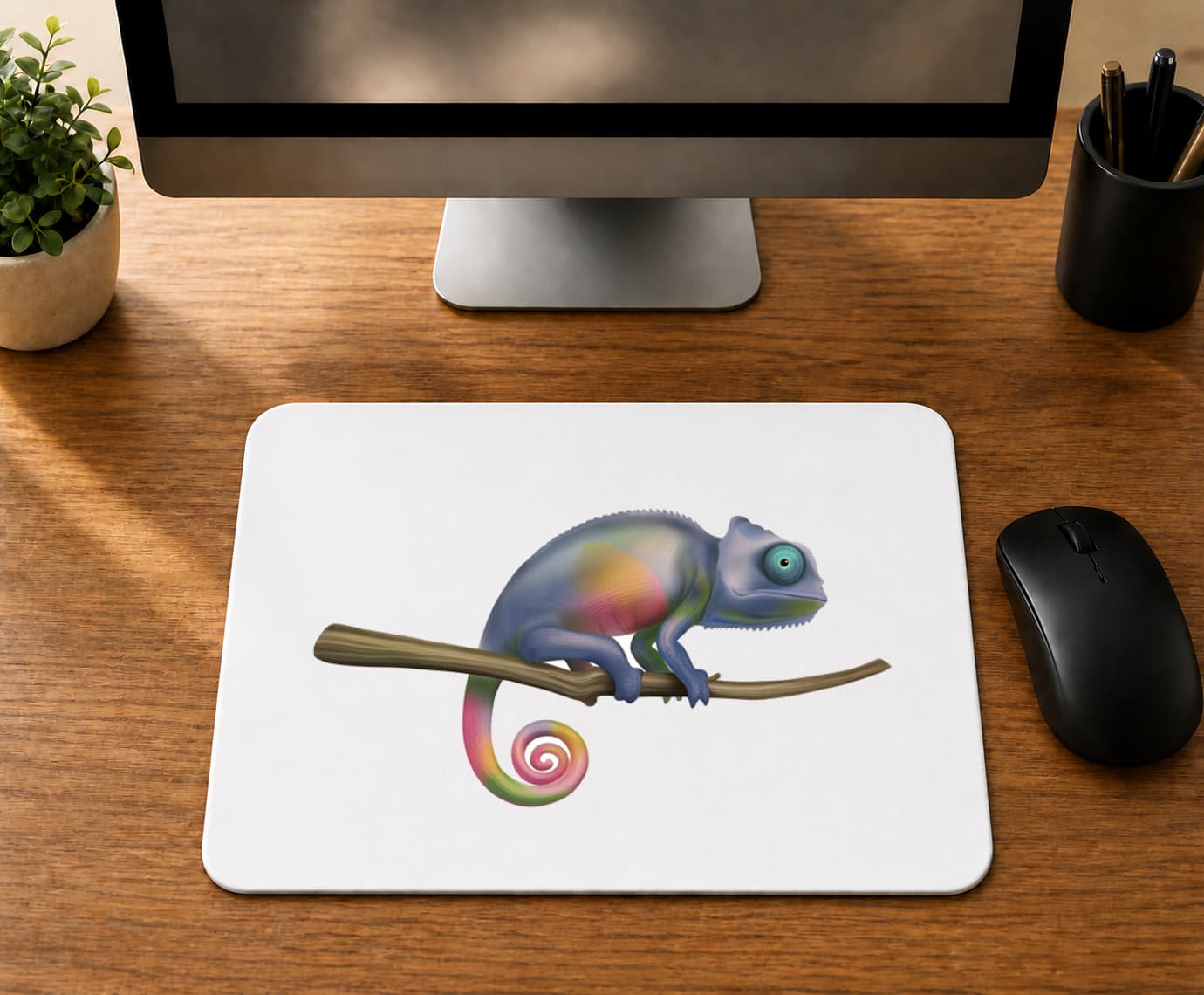 Mavi-sarı Bukalemun - BASKILI MOUSE PAD