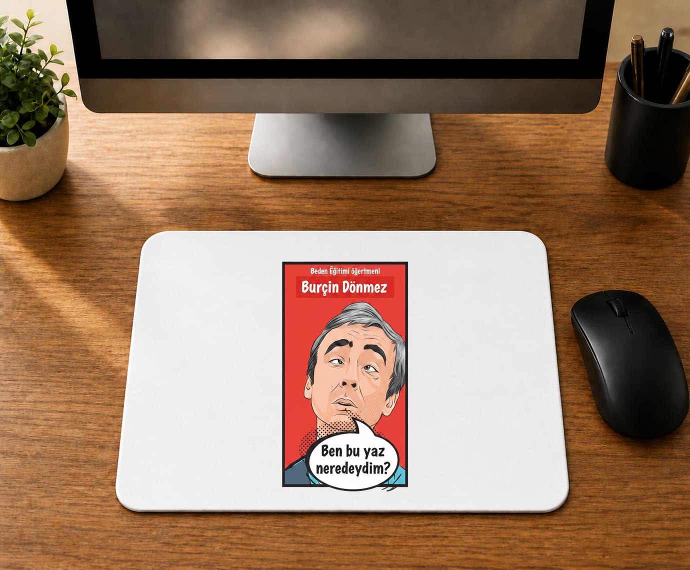 Kişiye Özel Beden Eğitimi Öğretmeni Çerçeveli Ben Bu Yaz - BASKILI MOUSE PAD