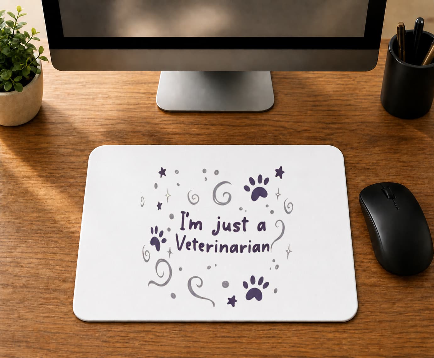 Sad Üzgün Hamster-veteriner - BASKILI MOUSE PAD