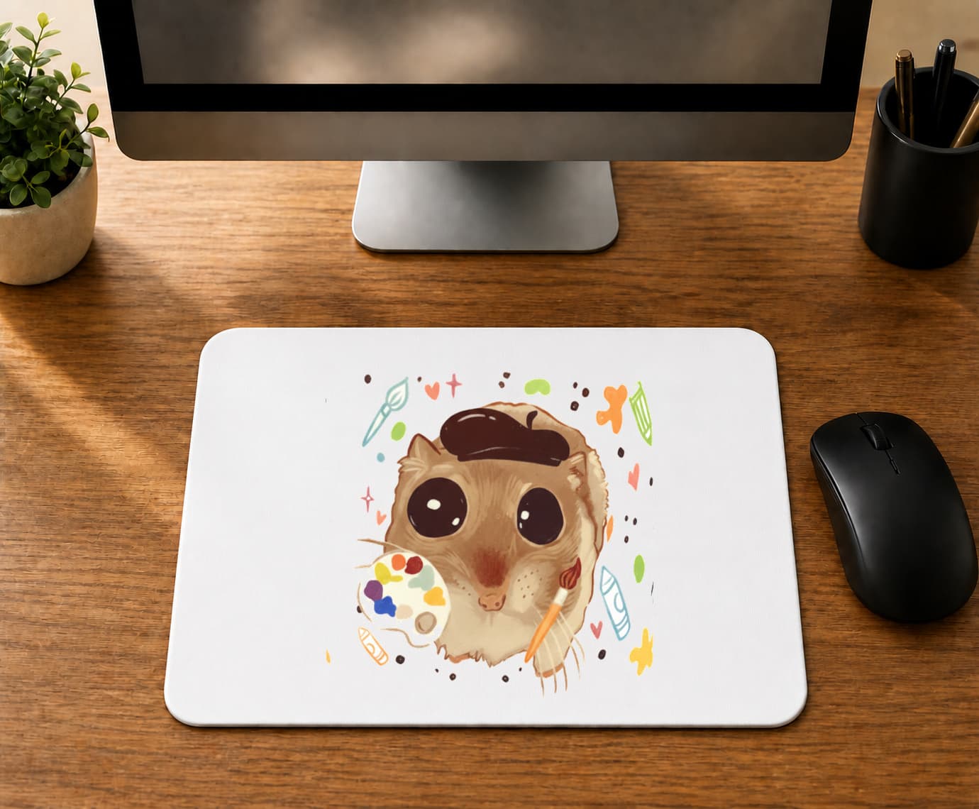 Sad Hamster Meslek Ressam - BASKILI MOUSE PAD