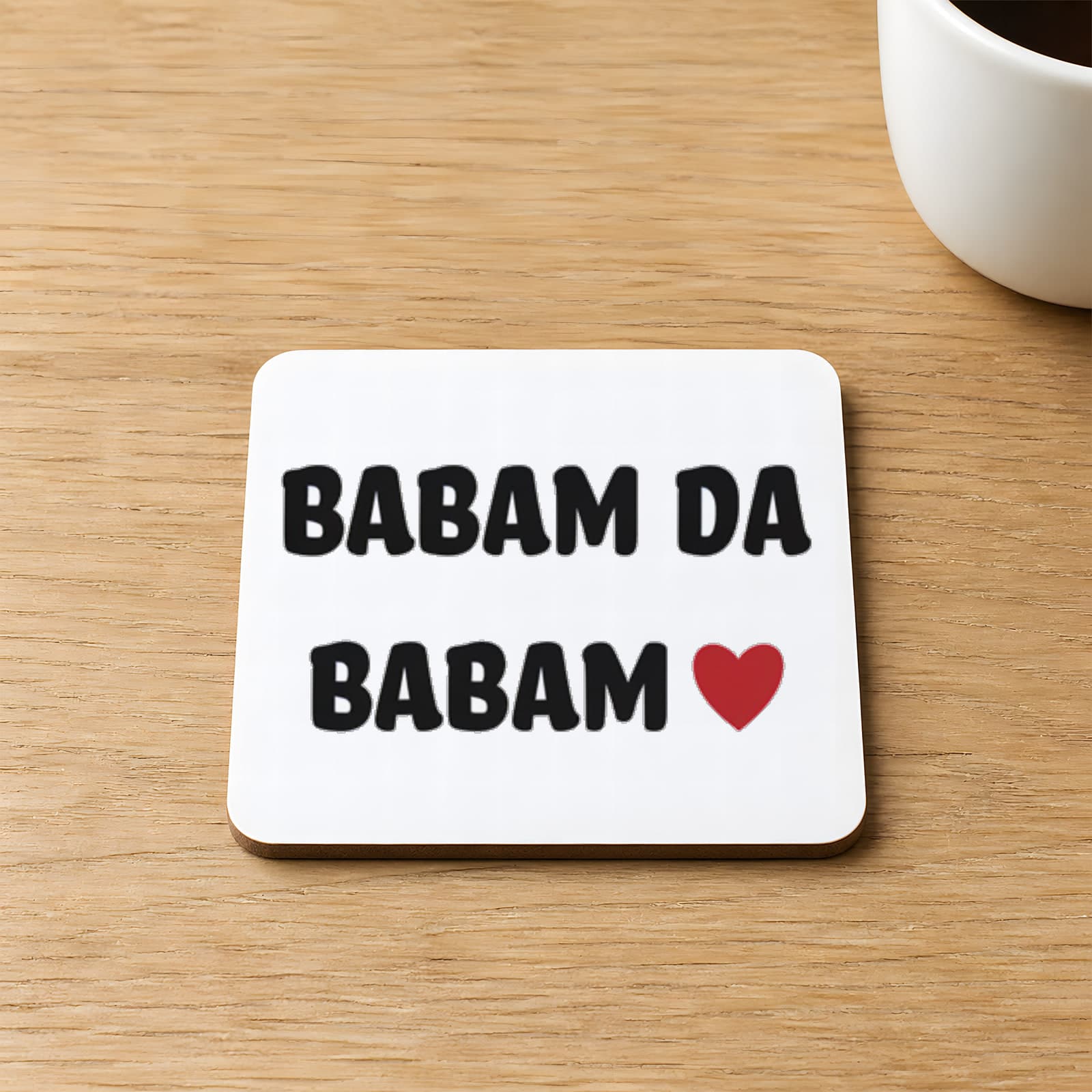Anam Da Anam Baskılı Kare MDF Bardak Altlığı