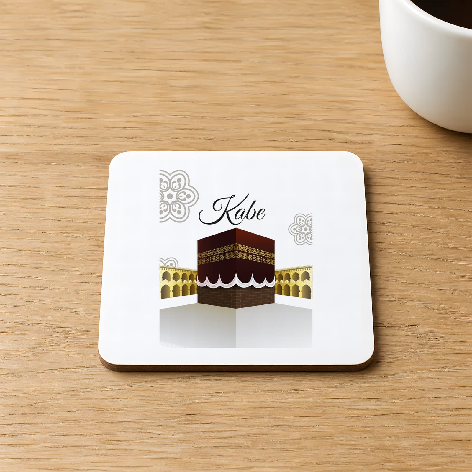Kabe Baskılı Kare MDF Bardak Altlığı