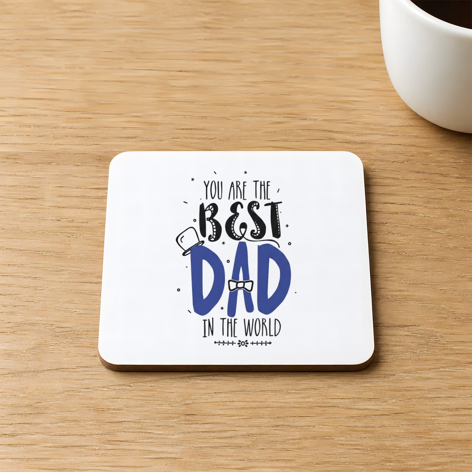 Best Dad Baskılı Kare MDF Bardak Altlığı