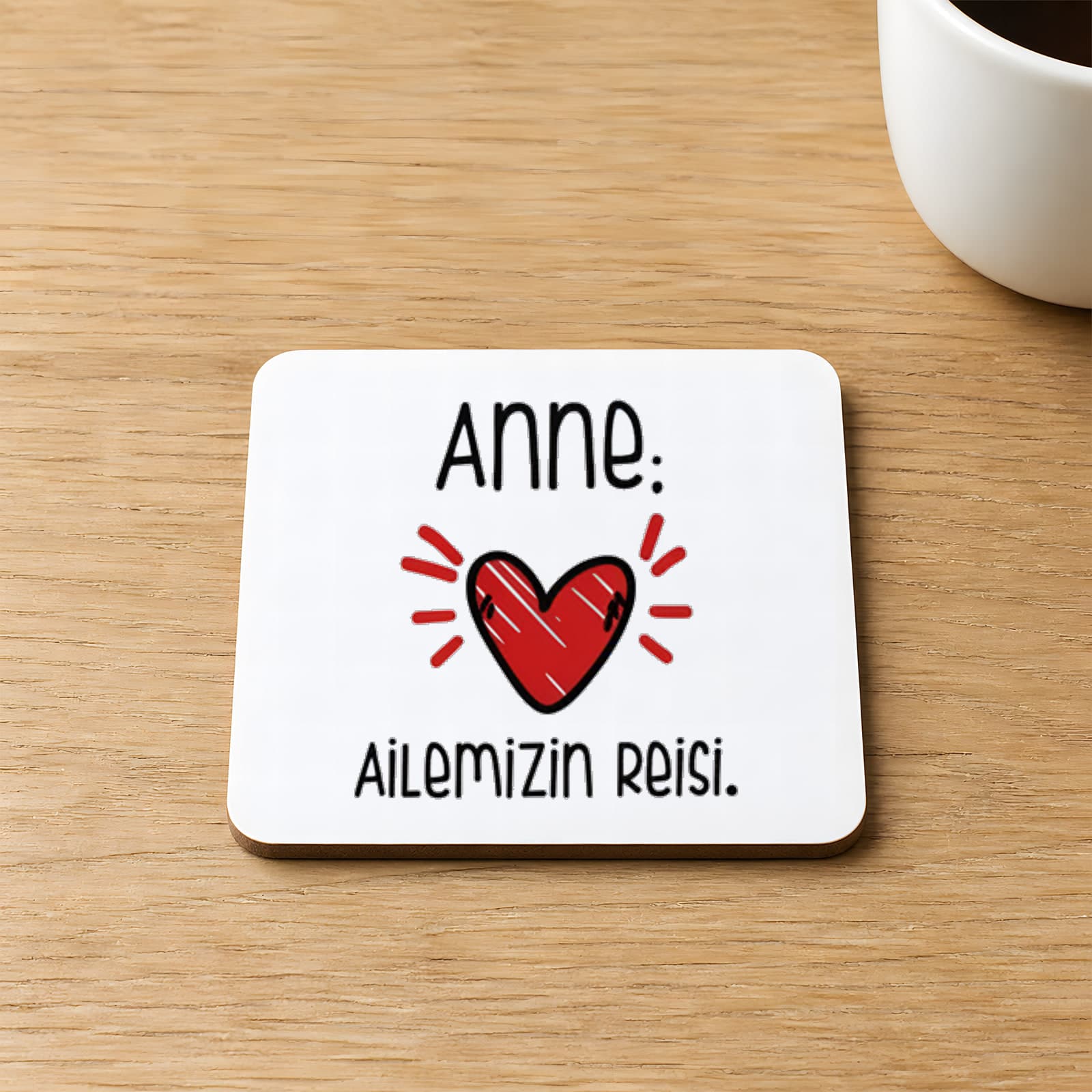 Anne Baskılı Kare MDF Bardak Altlığı