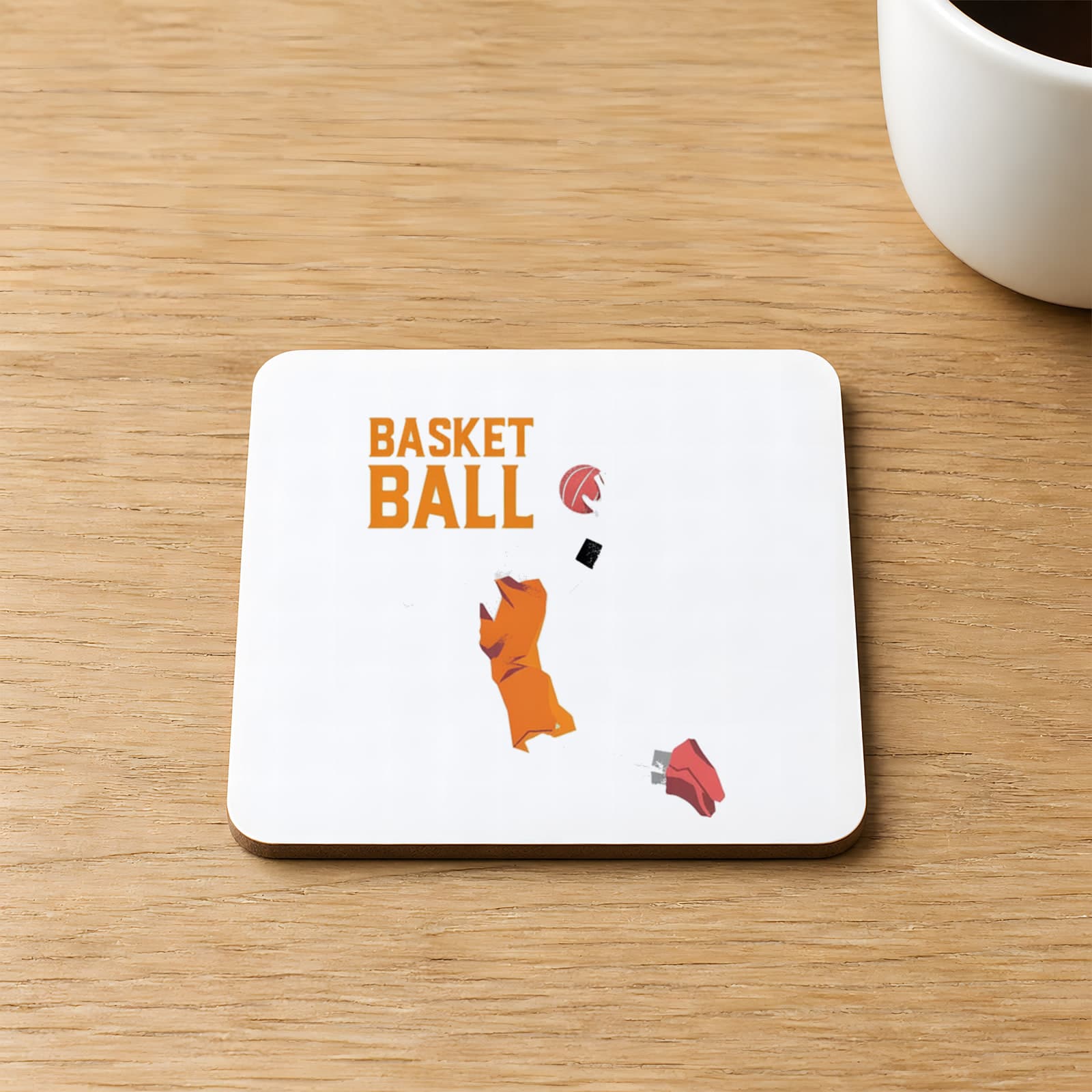 Basket Tasarım Baskılı Kare MDF Bardak Altlığı