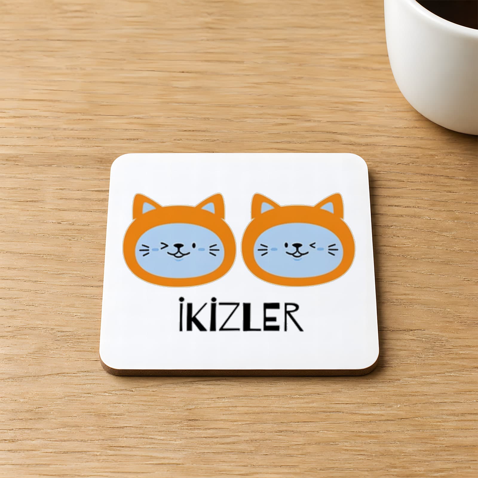 Ikizler Burcu Ve Onla Alakalı Komik Açıklama Baskılı Kare MDF Bardak Altlığı