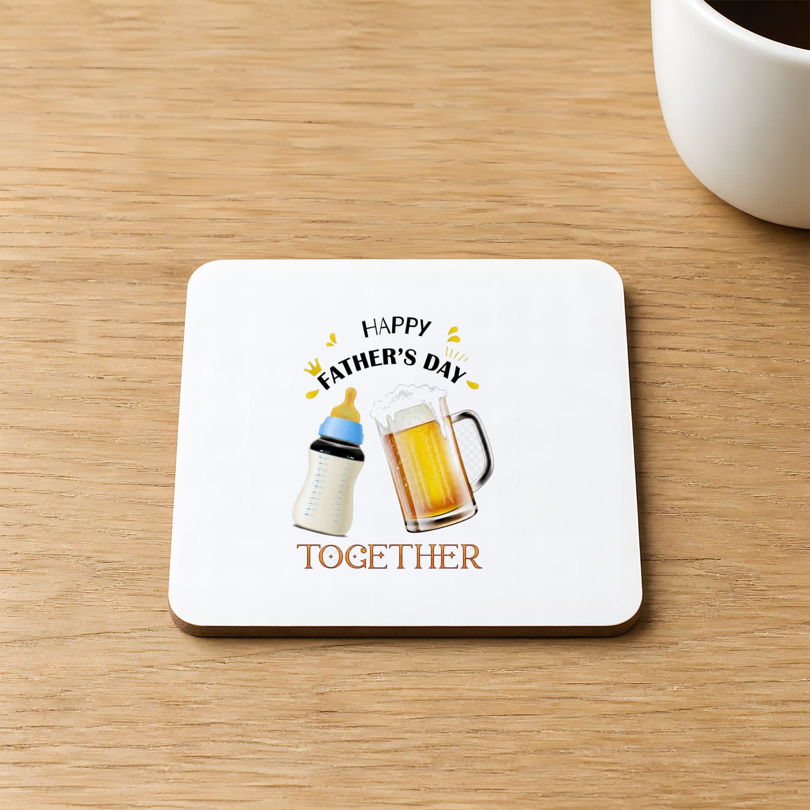 1\thappy Biberon Tasarım Baskılı Kare MDF Bardak Altlığı