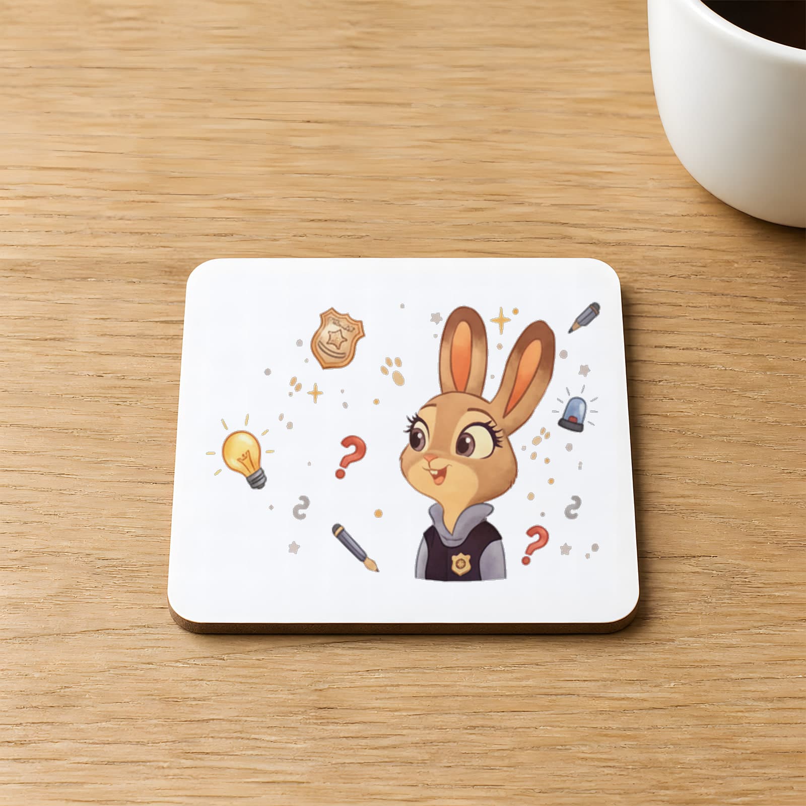 Zootropolis Judy Baskılı Kare MDF Bardak Altlığı
