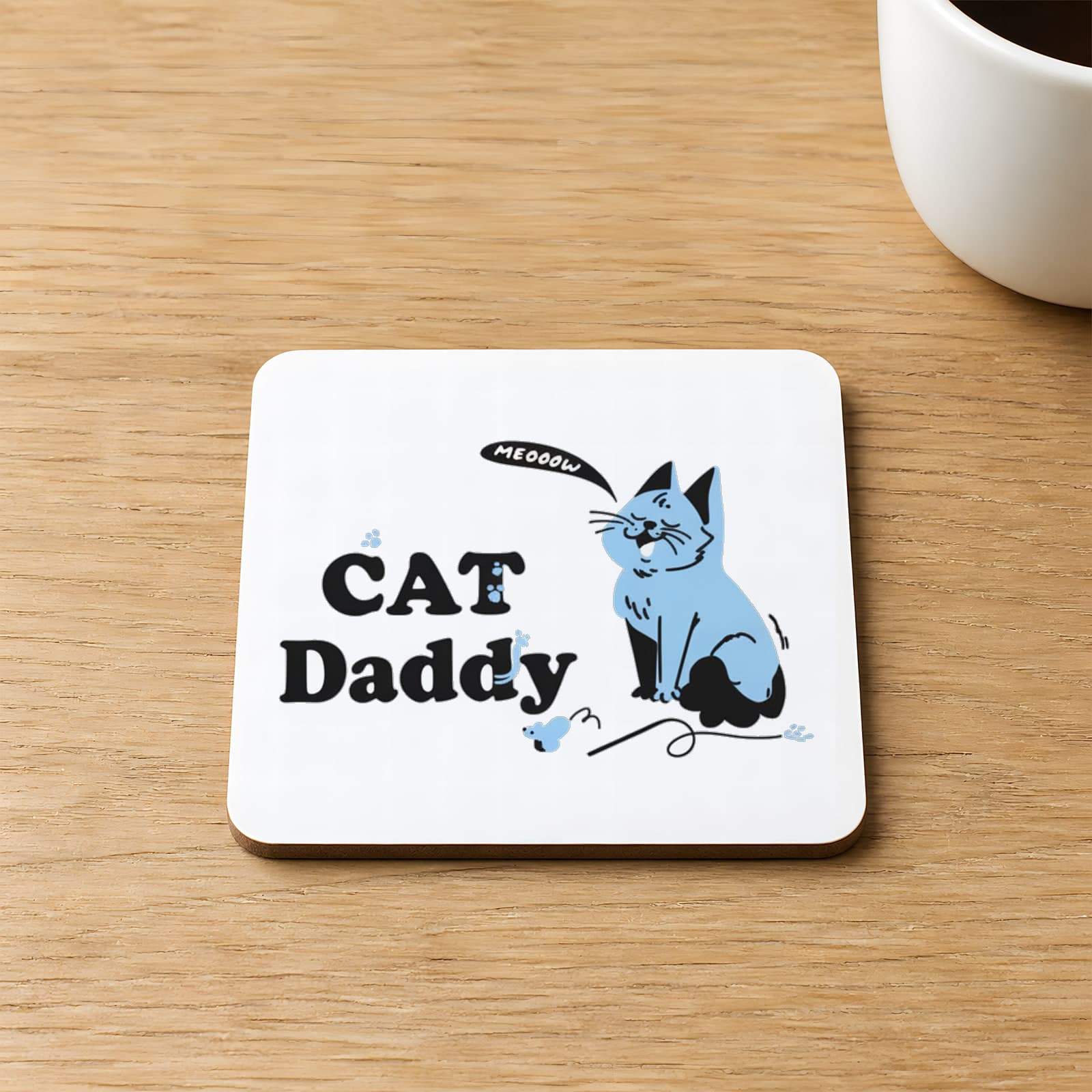 Cad Daddy Baskılı Kare MDF Bardak Altlığı