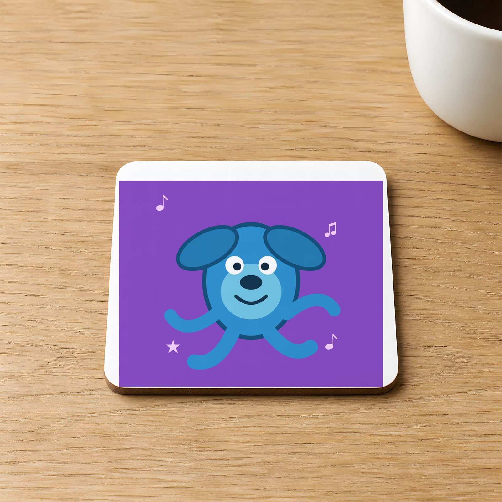 Stitch Dans Ediyormor Baskılı Kare MDF Bardak Altlığı