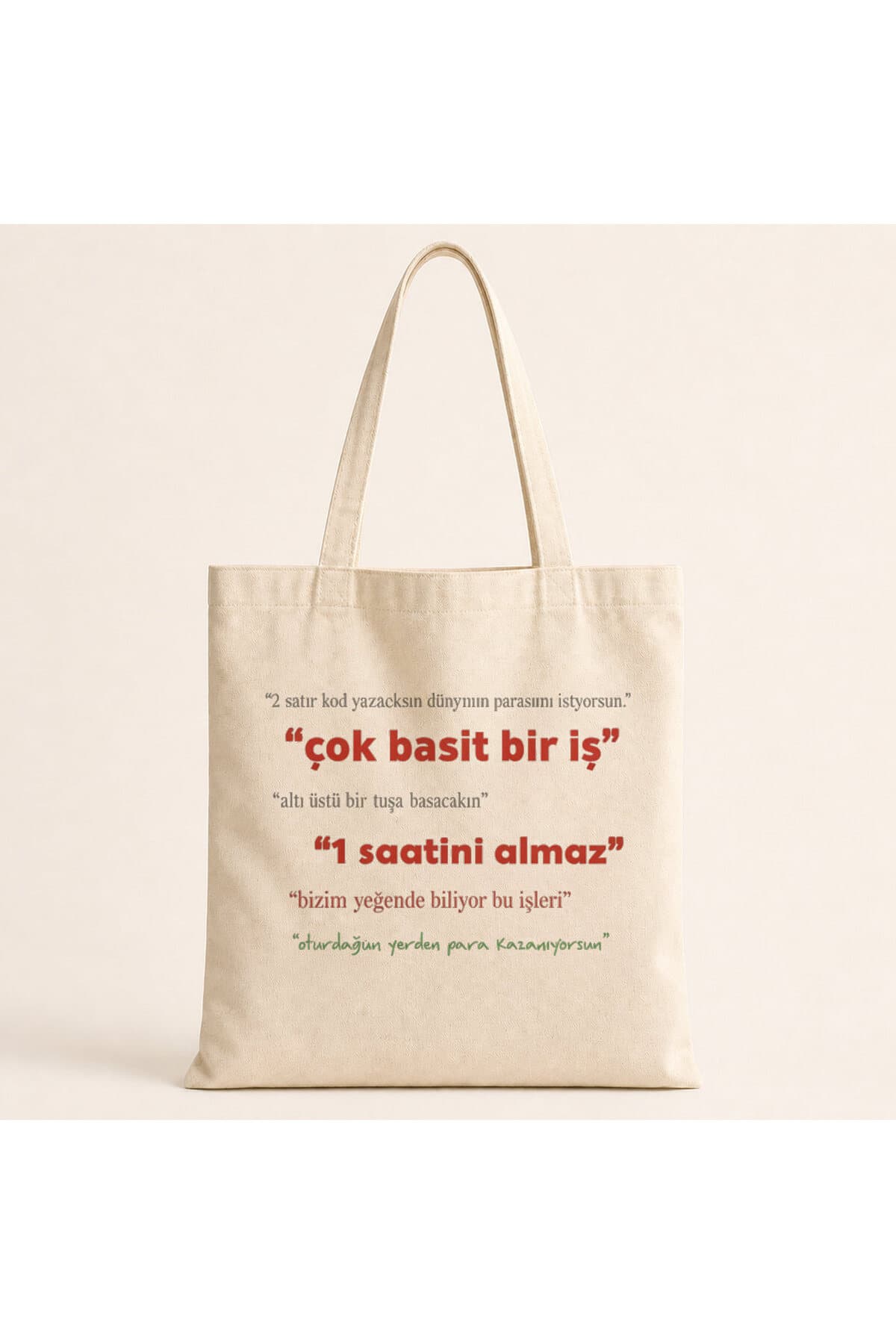 Yazılımcı Basit Iş Baskılı Bez Çanta
