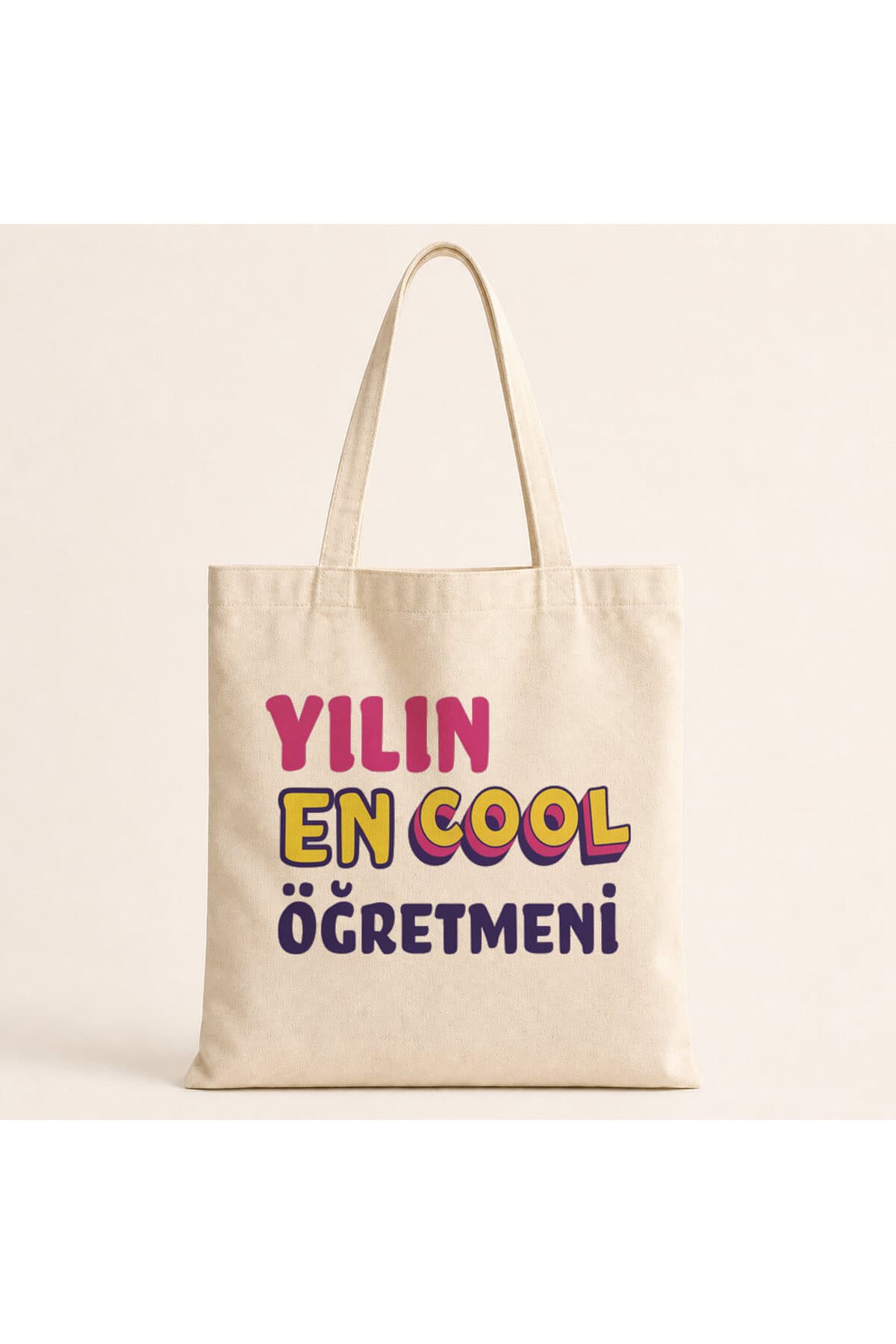 Yılın En Cool Öğretmen Baskılı Bez Çanta