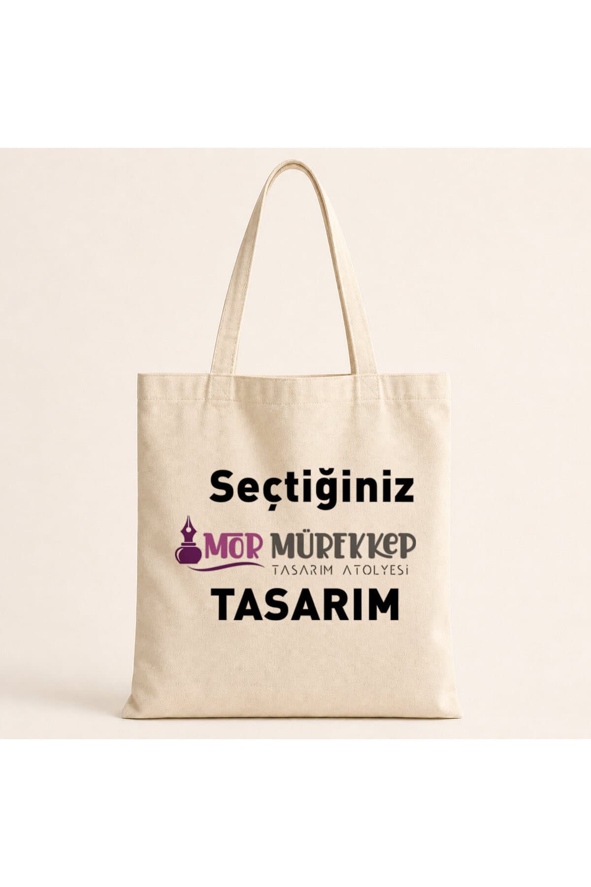 Seçtiğin Mor Mürekkep Baskılı Bez Çanta