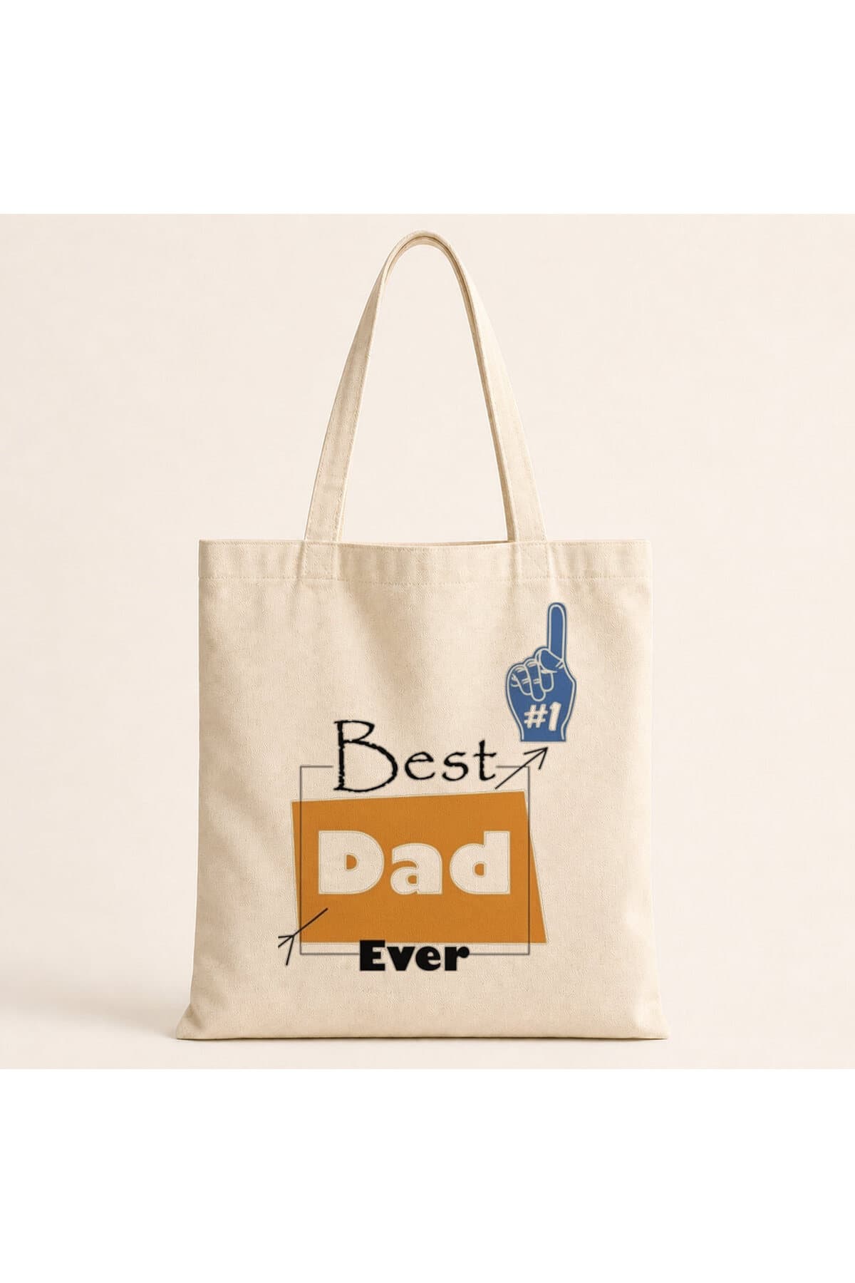 Best Dad #1 Baskılı Bez Çanta