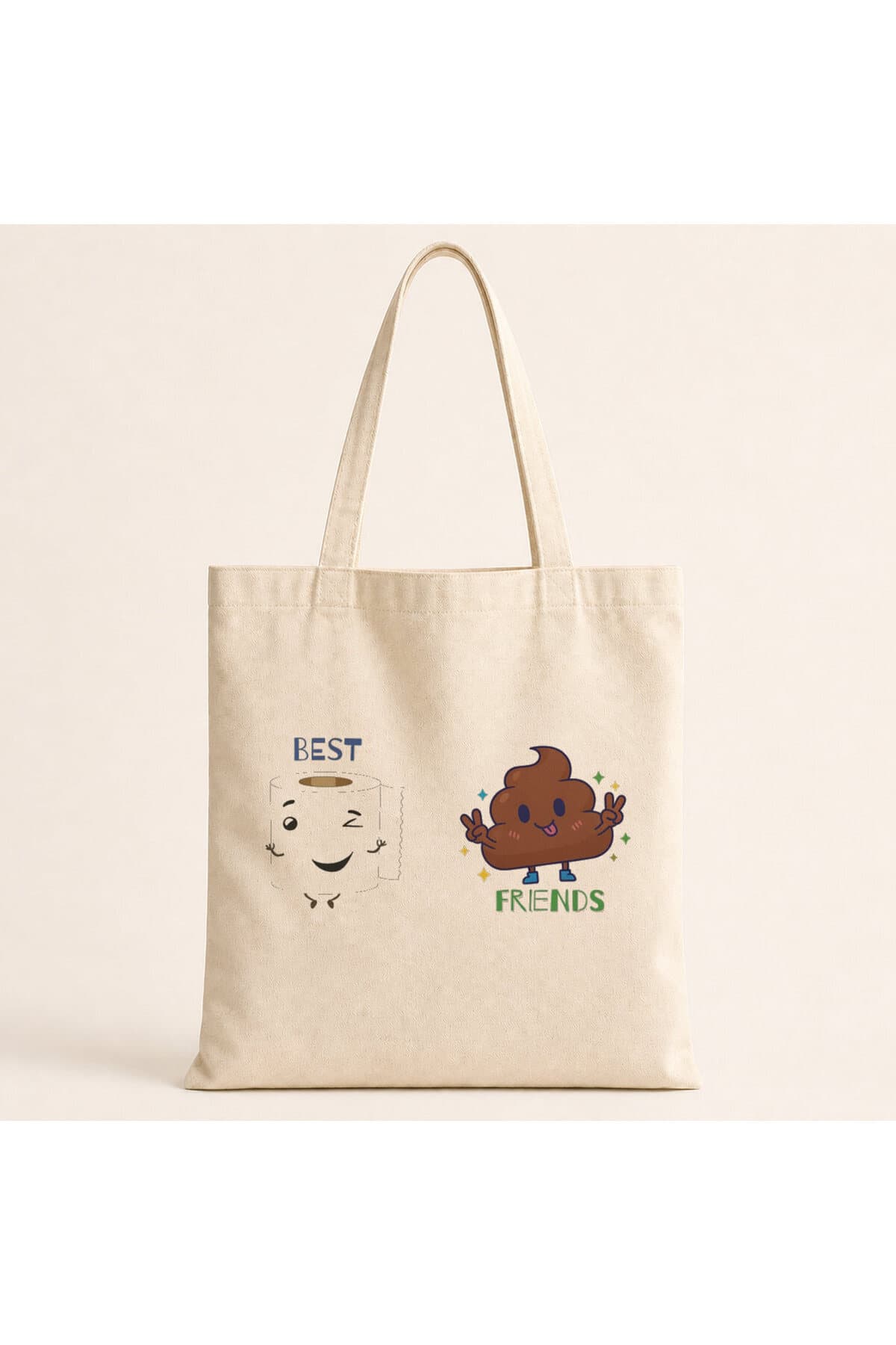 Best Friends Tuvalet Kağıtlı Baskılı Bez Çanta