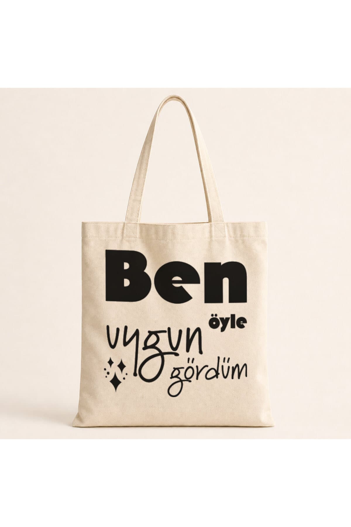 Ben Öyle Uygun Gördümsarı Baskılı Bez Çanta