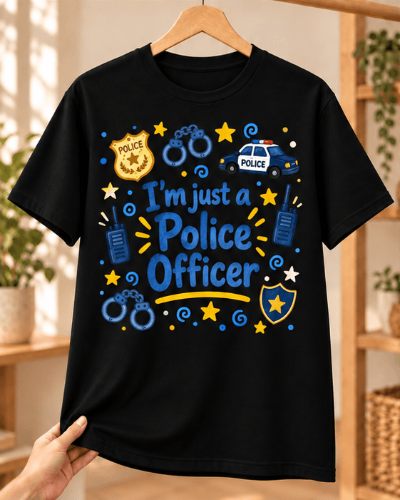 Polis Baskılı Siyah Tişört - Polise Hediye Unisex - XXL