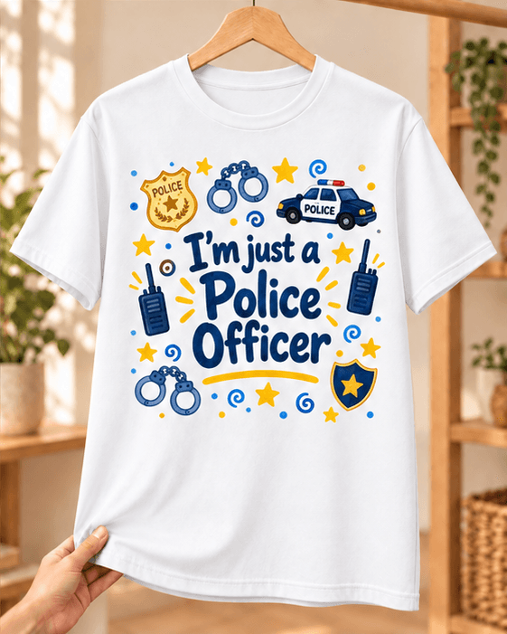 Polis Baskılı Beyaz Tişört - Polise Hediye Unisex - S