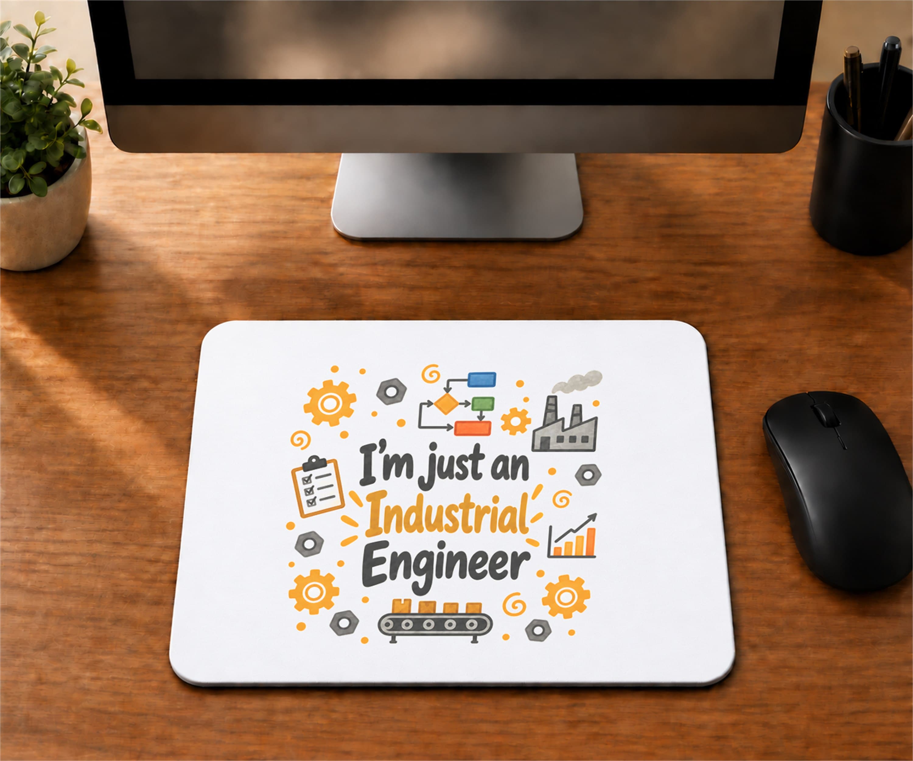 Endüstri Mühendisi Temalı Baskılı Mousepad - Endüstri Mühendisine Hediye Bilgisayar Altlığı