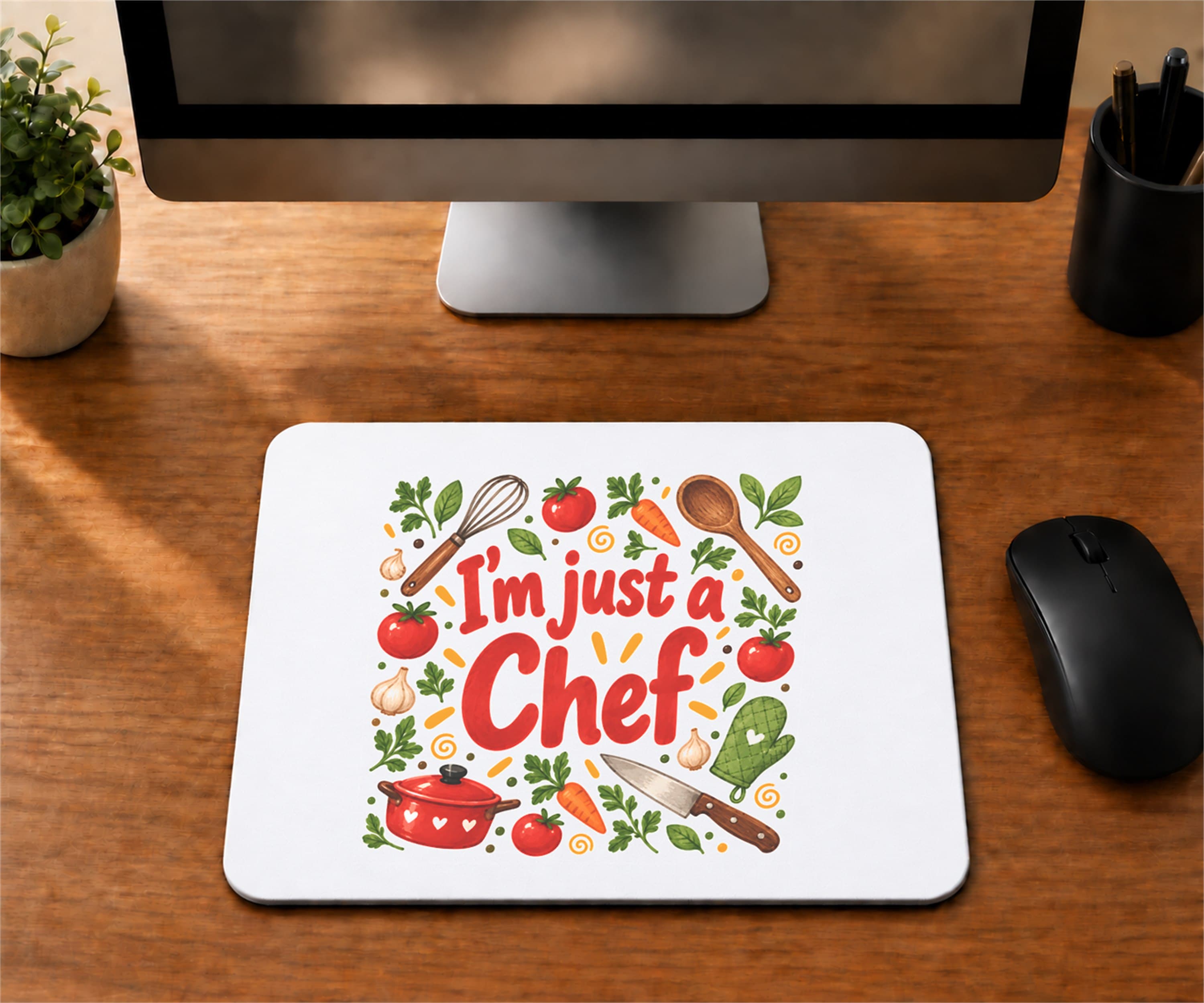 Aşçı Temalı Baskılı Mousepad - Aşçıya Hediye Bilgisayar Altlığı